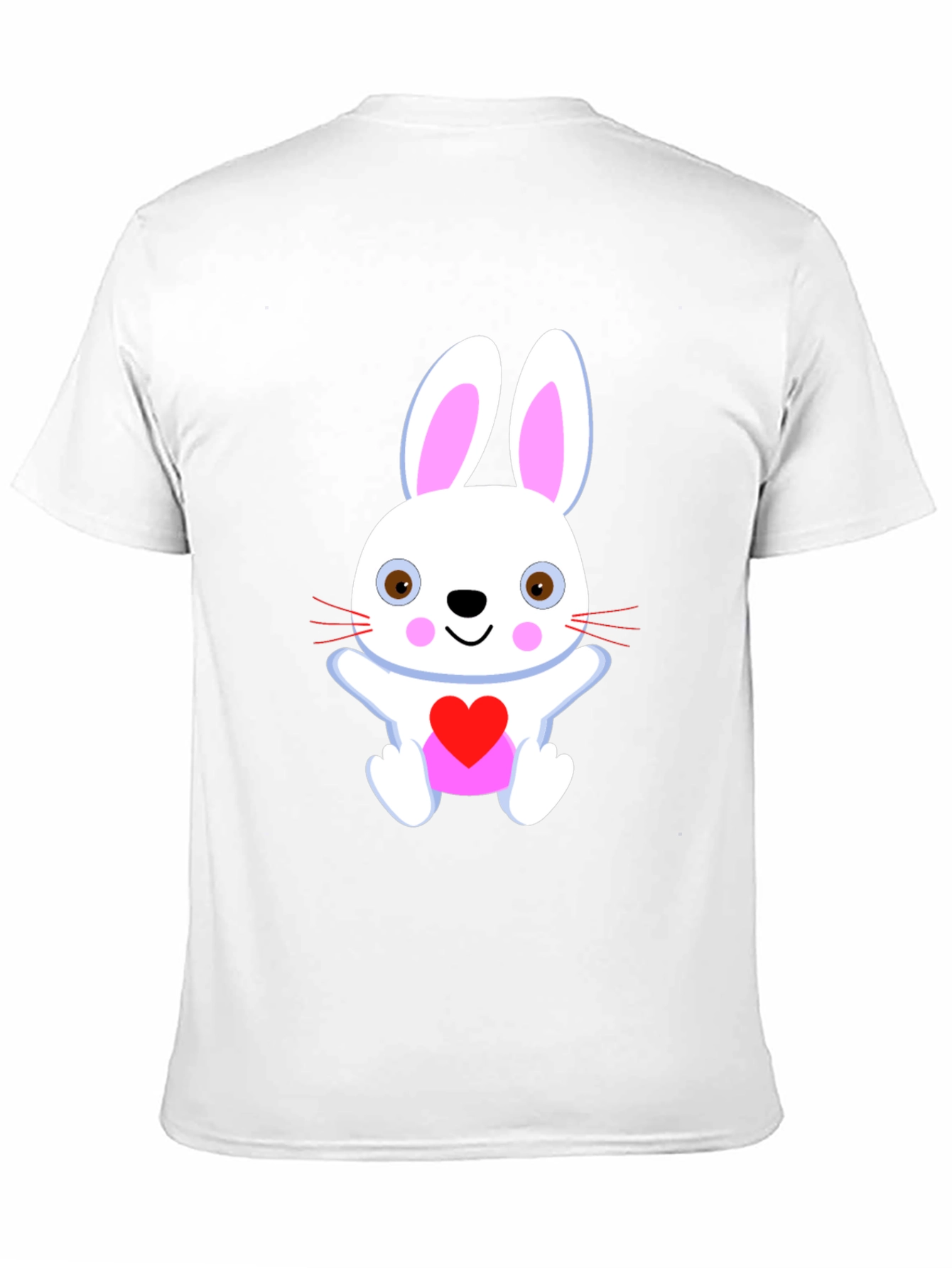 Cute Bunny Heart Black T-Shirt