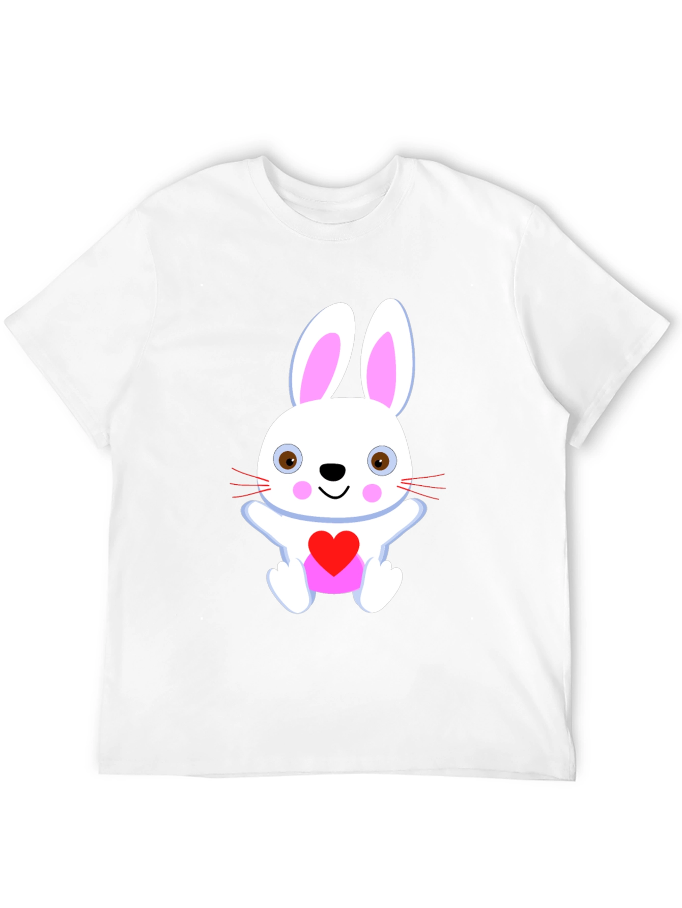 Cute Bunny Heart Black T-Shirt