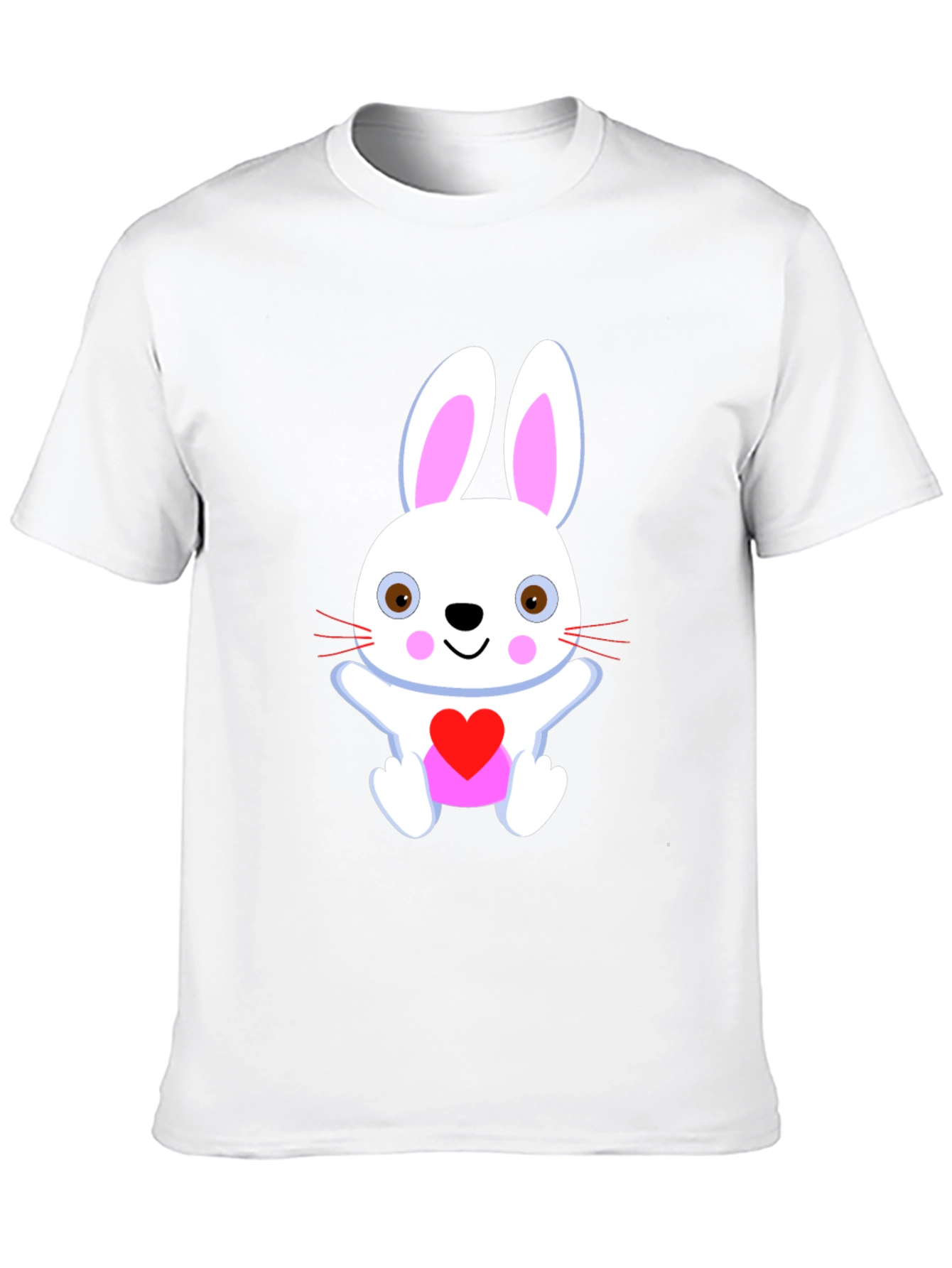 Cute Bunny Heart Black T-Shirt