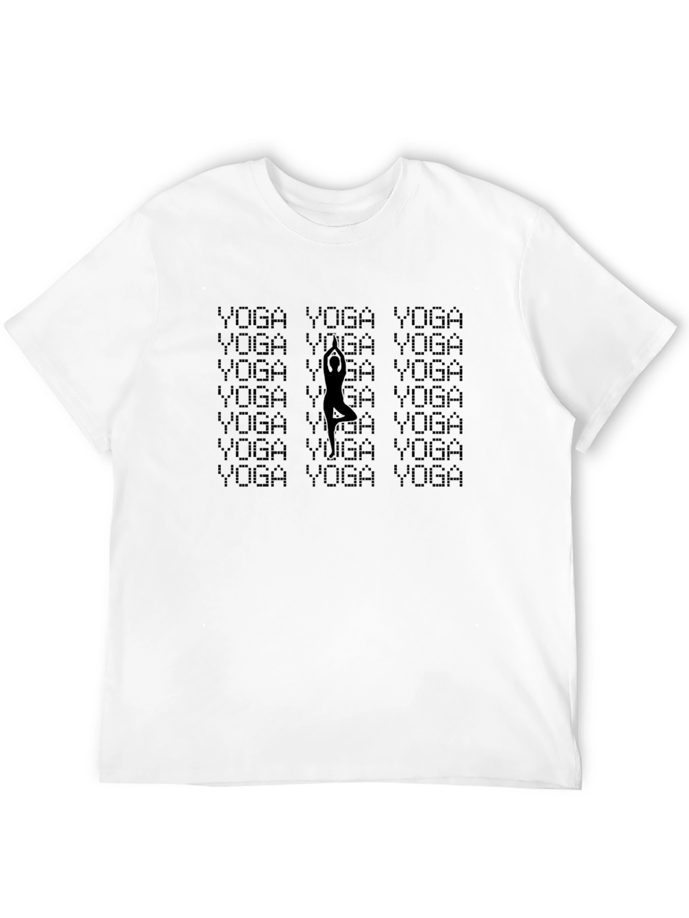 Yoga Pose Patterned Black Tee