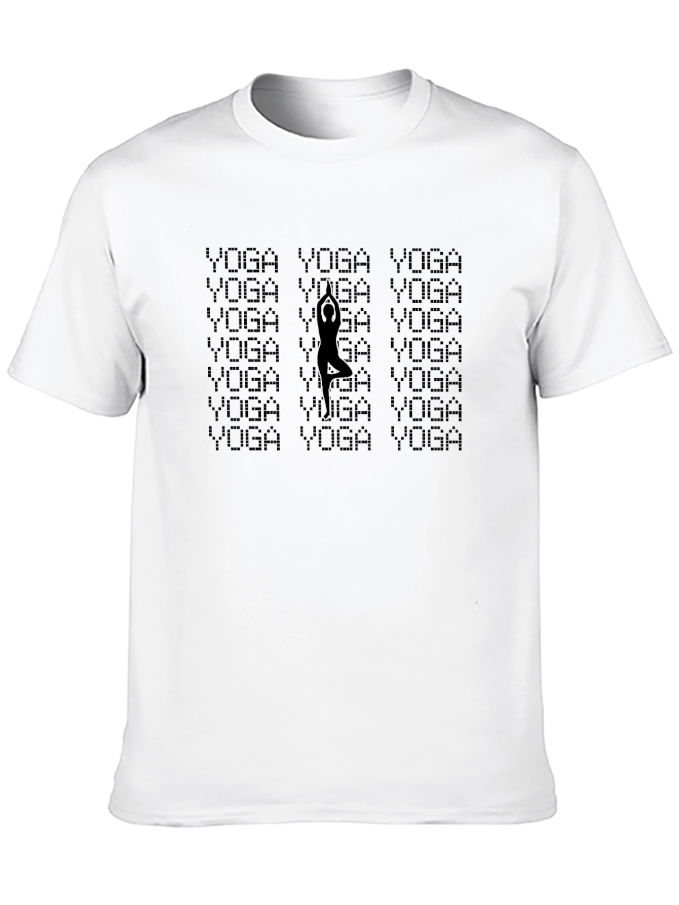 Yoga Pose Patterned Black Tee