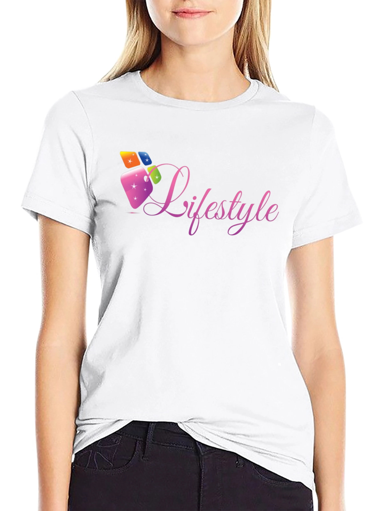 Lifestyle Graphic Tee - Black Cotton Casual Shirt