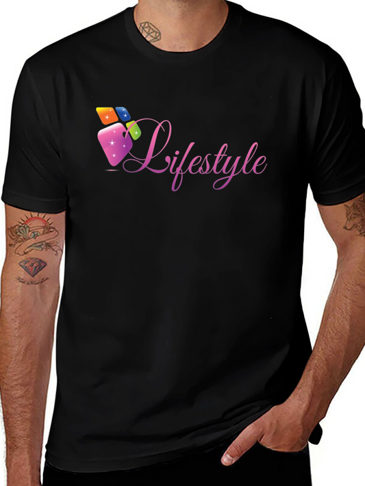 Lifestyle Graphic Tee - Black Cotton Casual Shirt