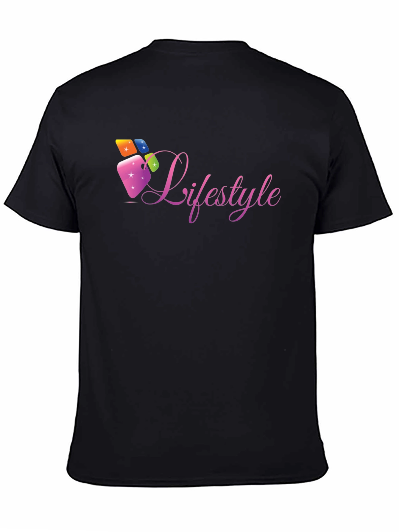 Lifestyle Graphic Tee - Black Cotton Casual Shirt