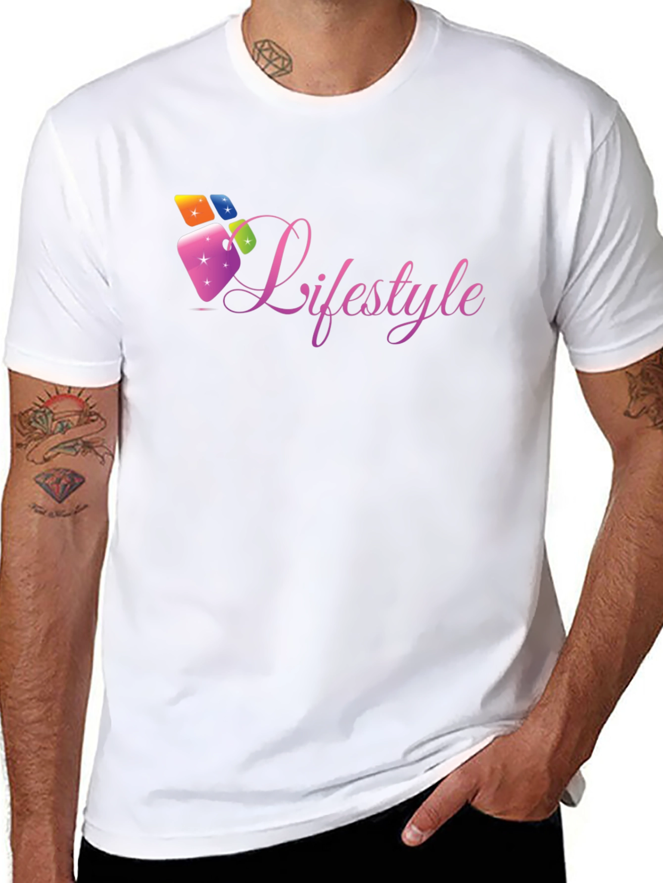 Lifestyle Graphic Tee - Black Cotton Casual Shirt