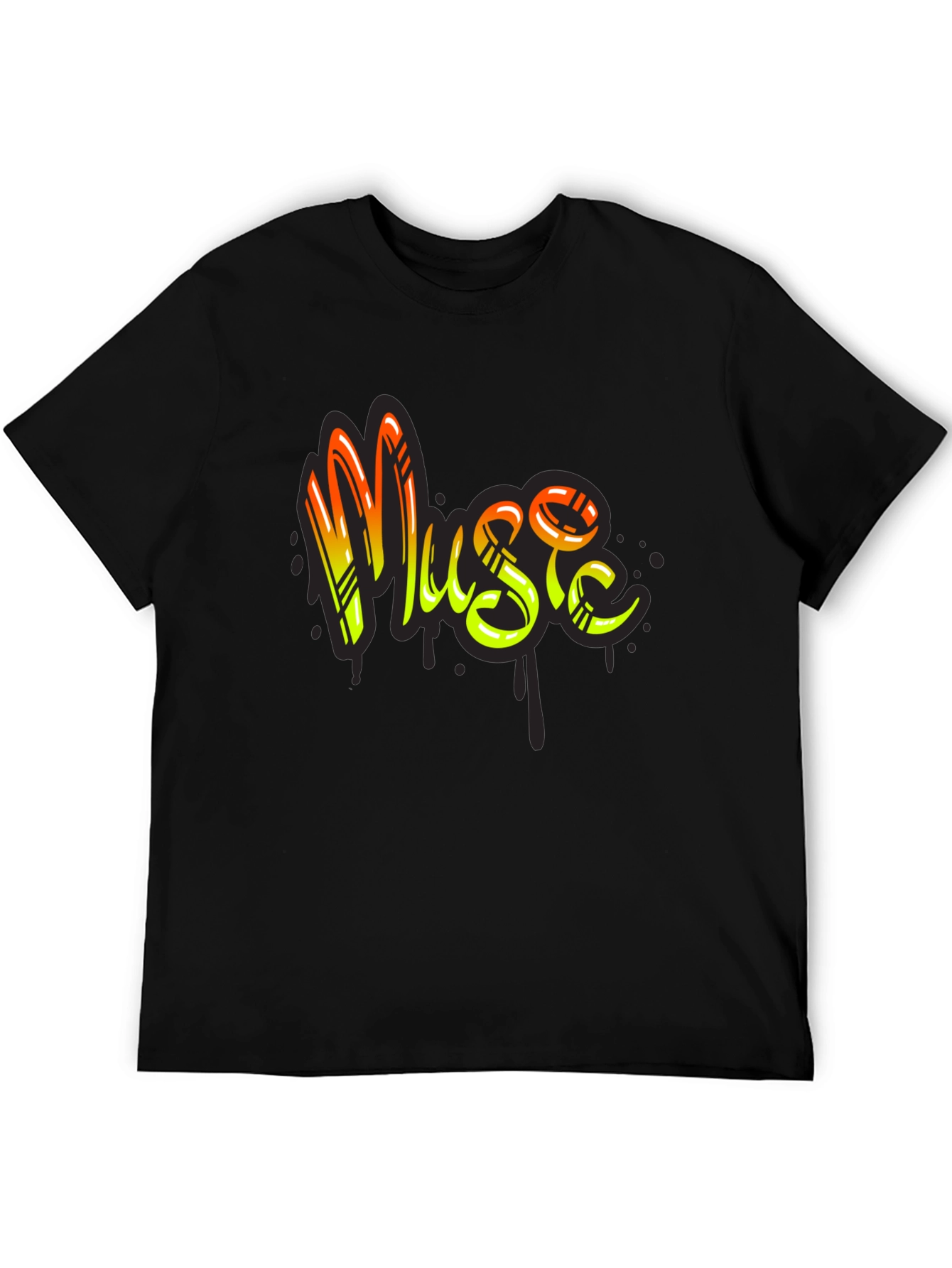 Music Graffiti Style Black T-Shirt