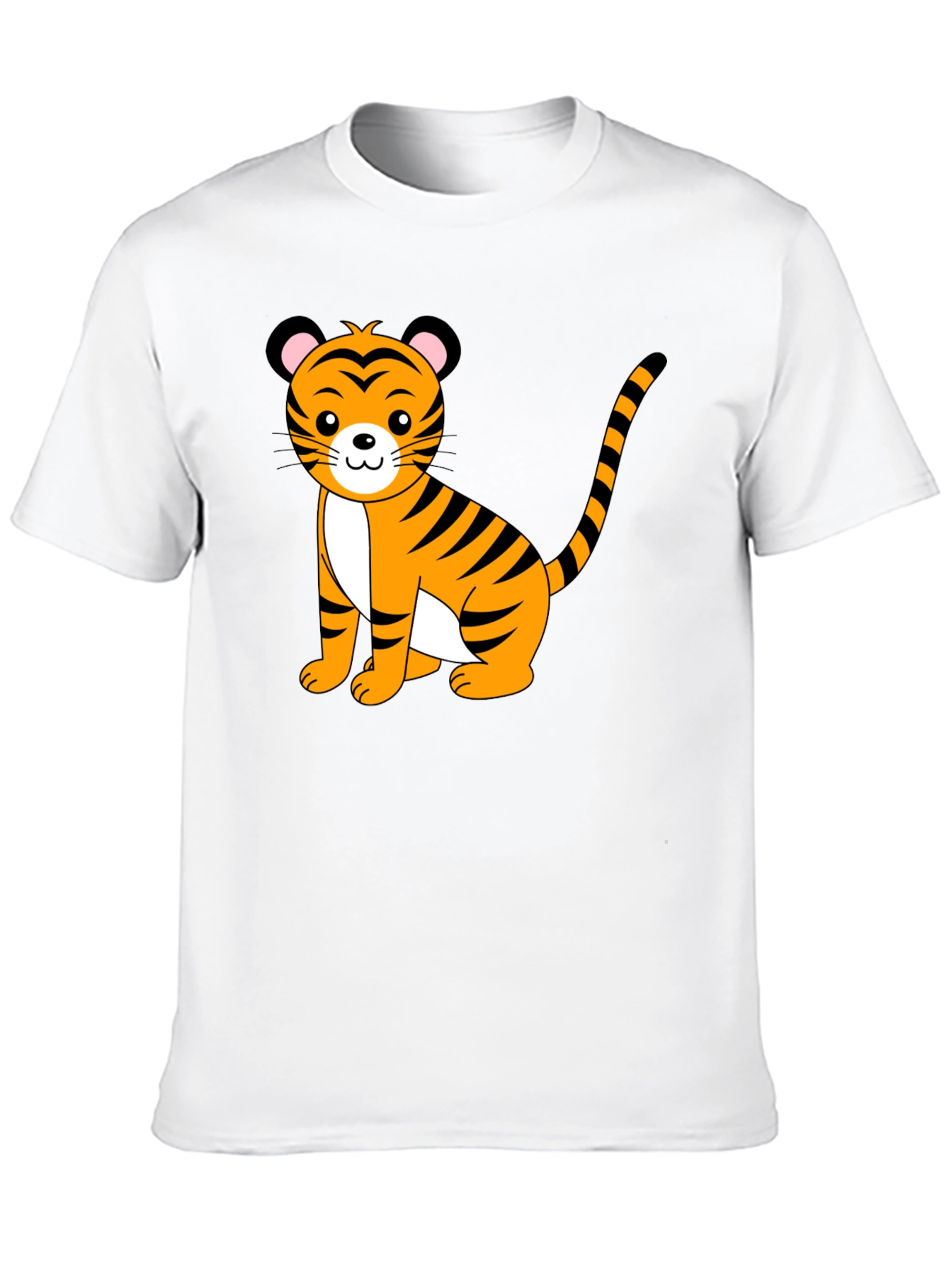 Cute Tiger Graphic Black T-Shirt