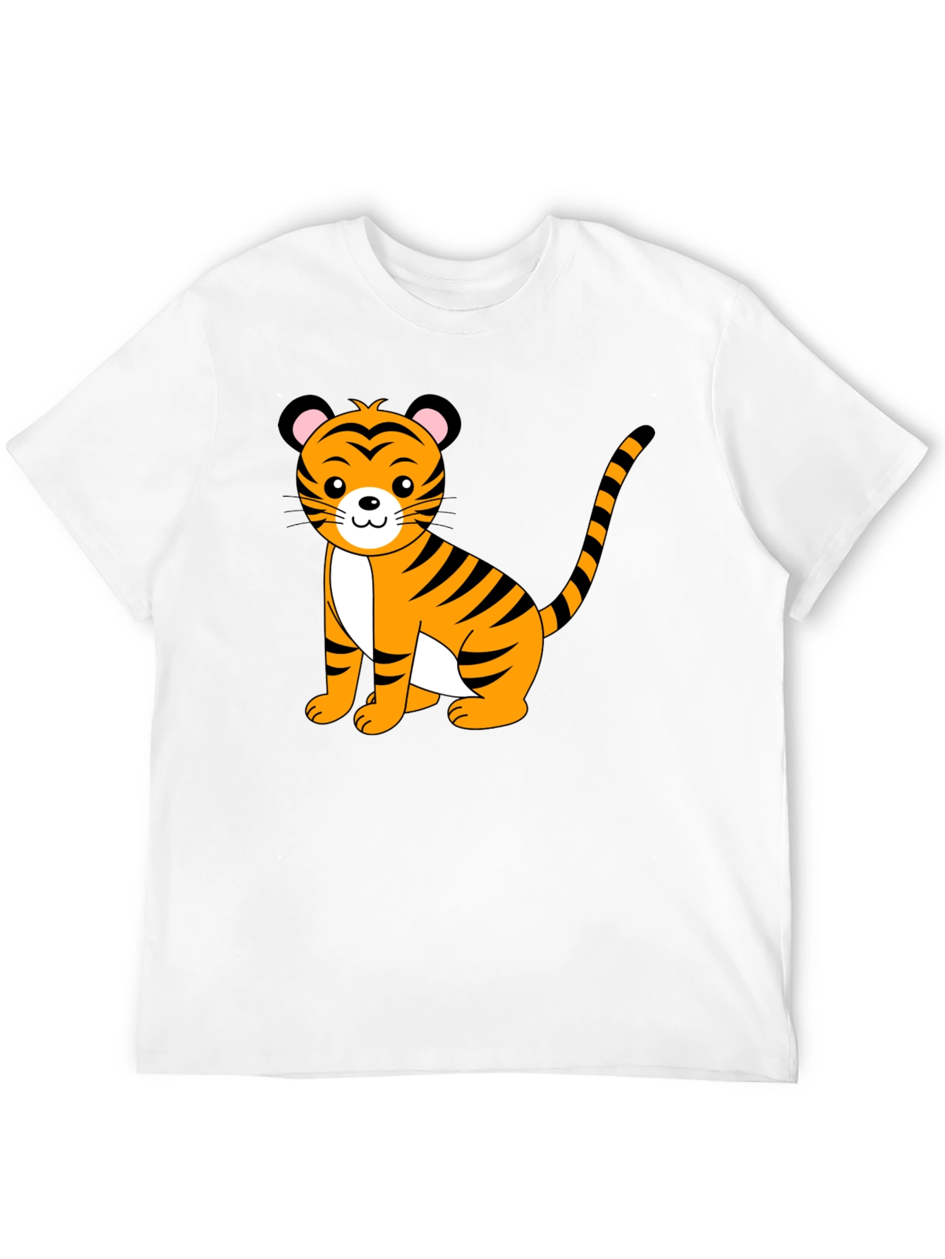 Cute Tiger Graphic Black T-Shirt