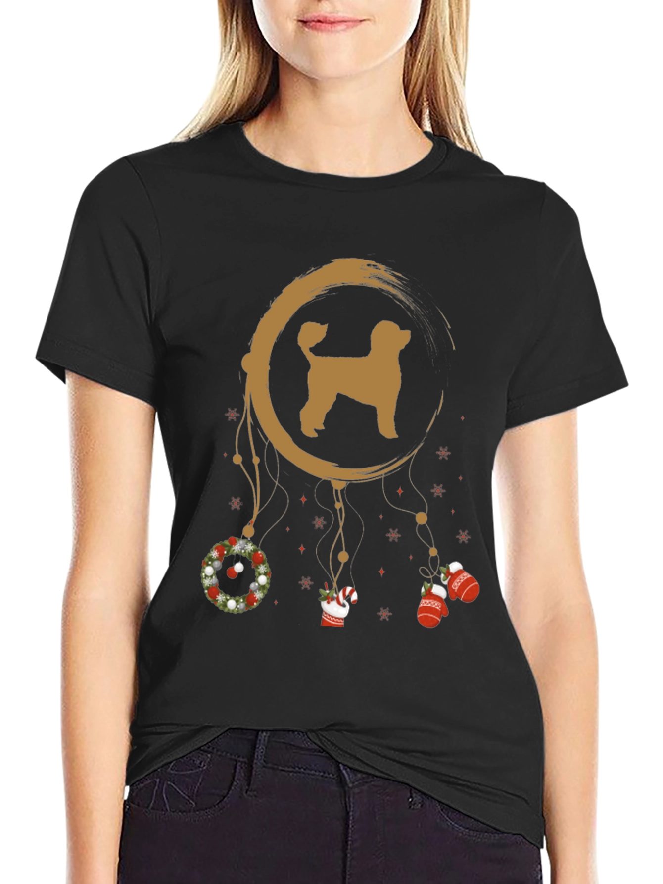 Festive Dog Dreamcatcher Graphic Tee