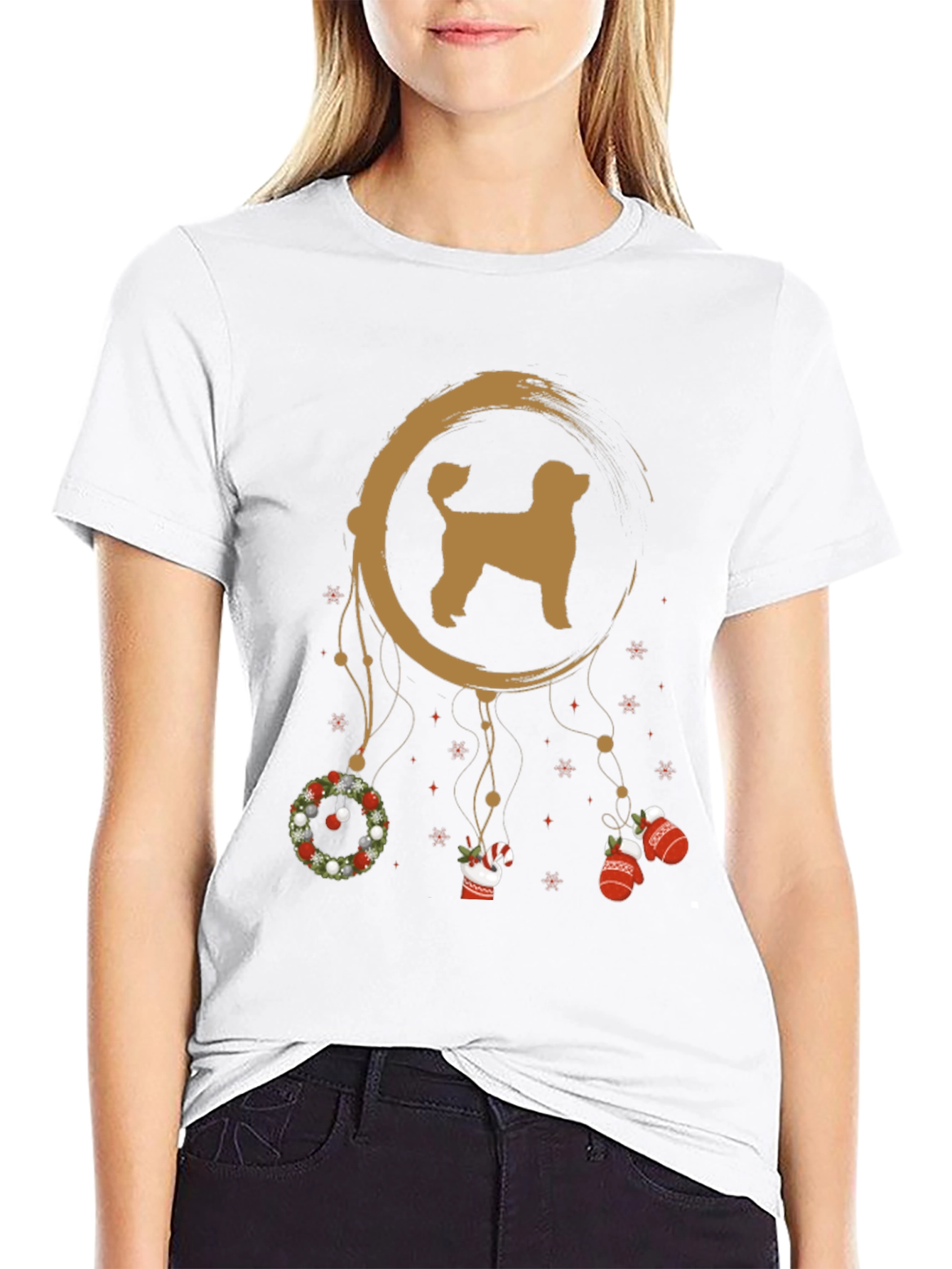 Festive Dog Dreamcatcher Graphic Tee