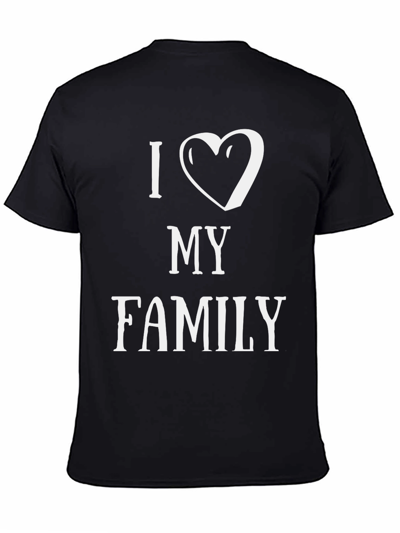 I Heart My Family Graphic T-Shirt - Black