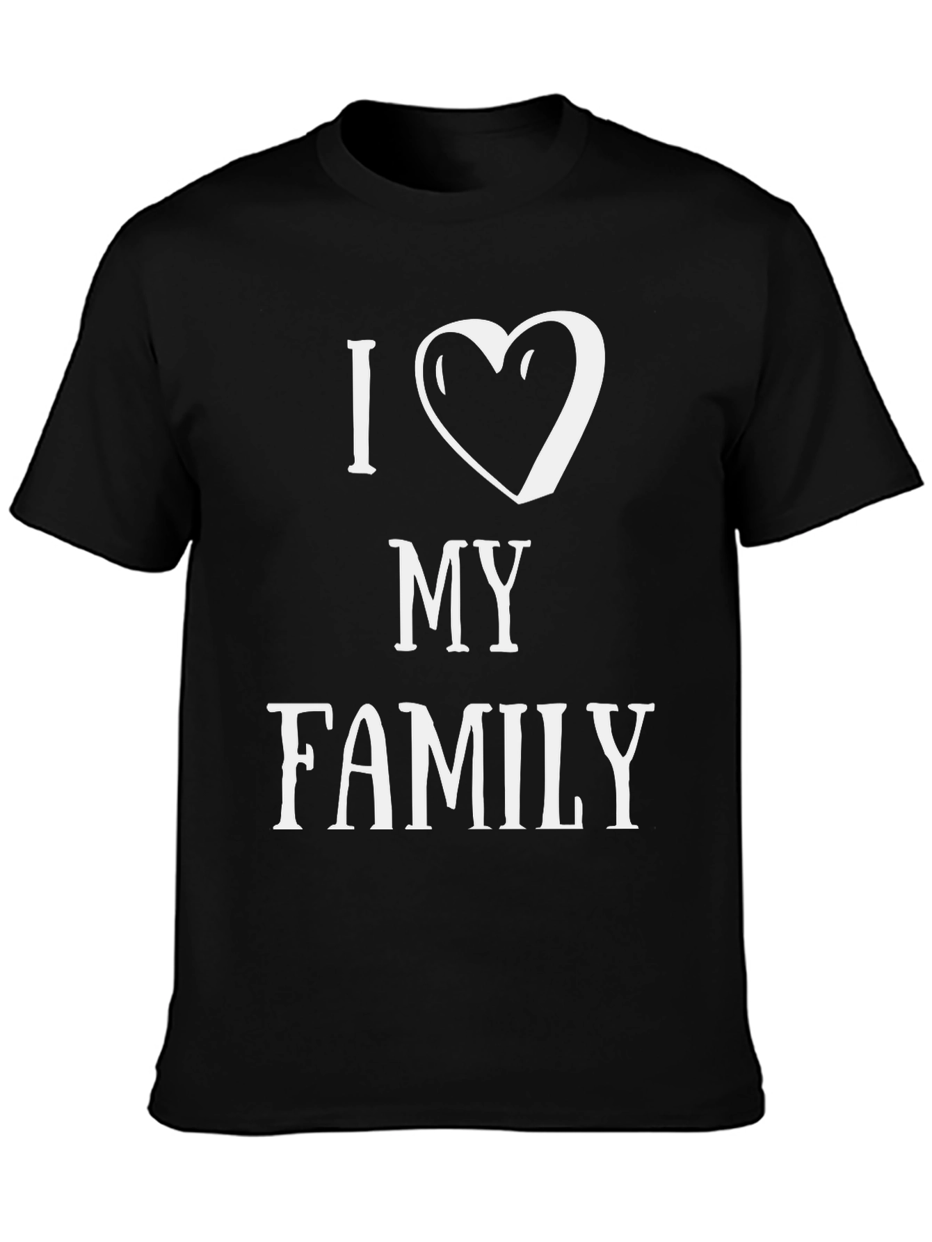I Heart My Family Graphic T-Shirt - Black