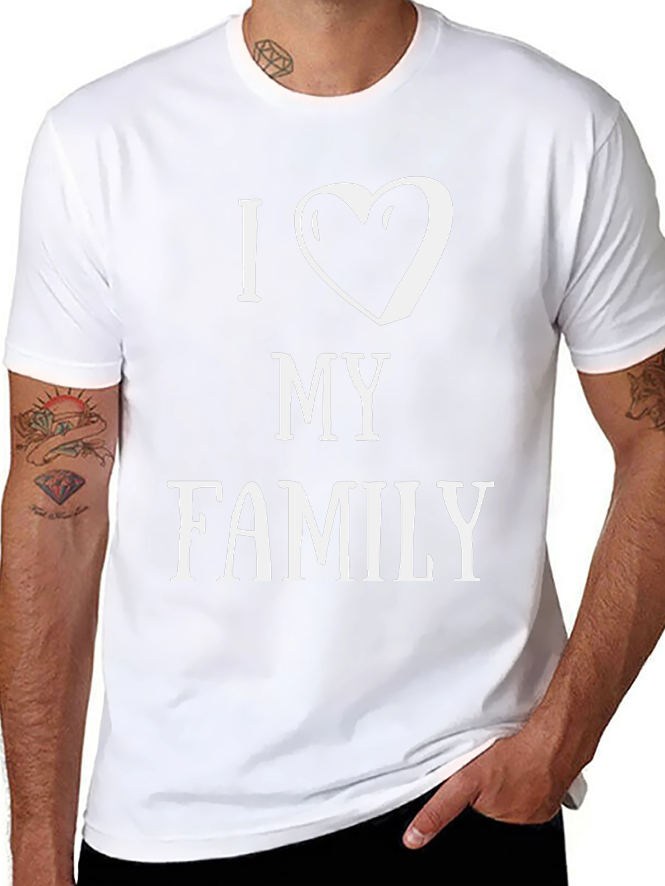 I Heart My Family Graphic T-Shirt - Black