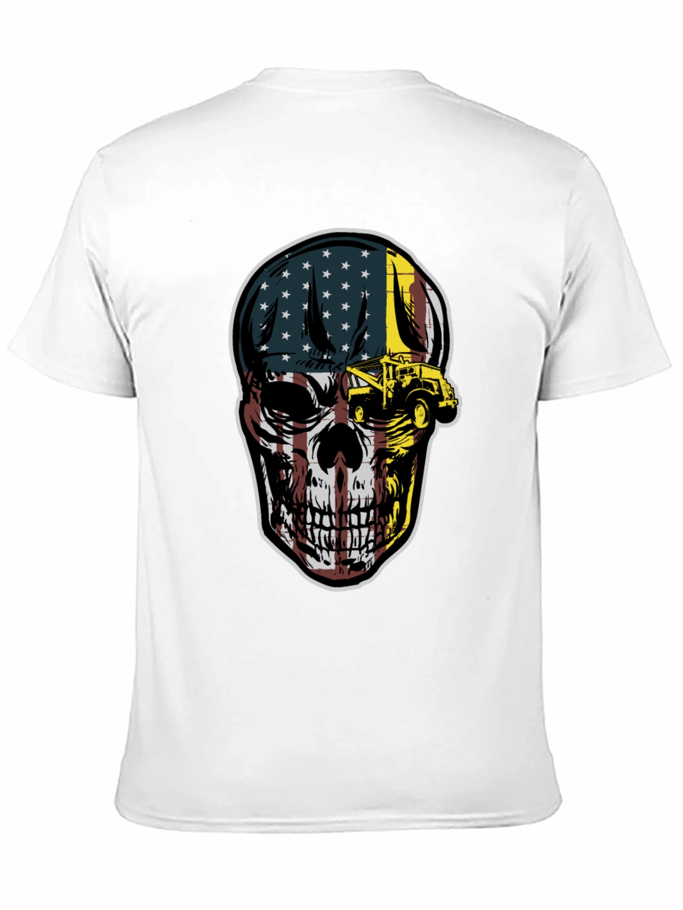 American Flag Skull Tow Truck T-Shirt
