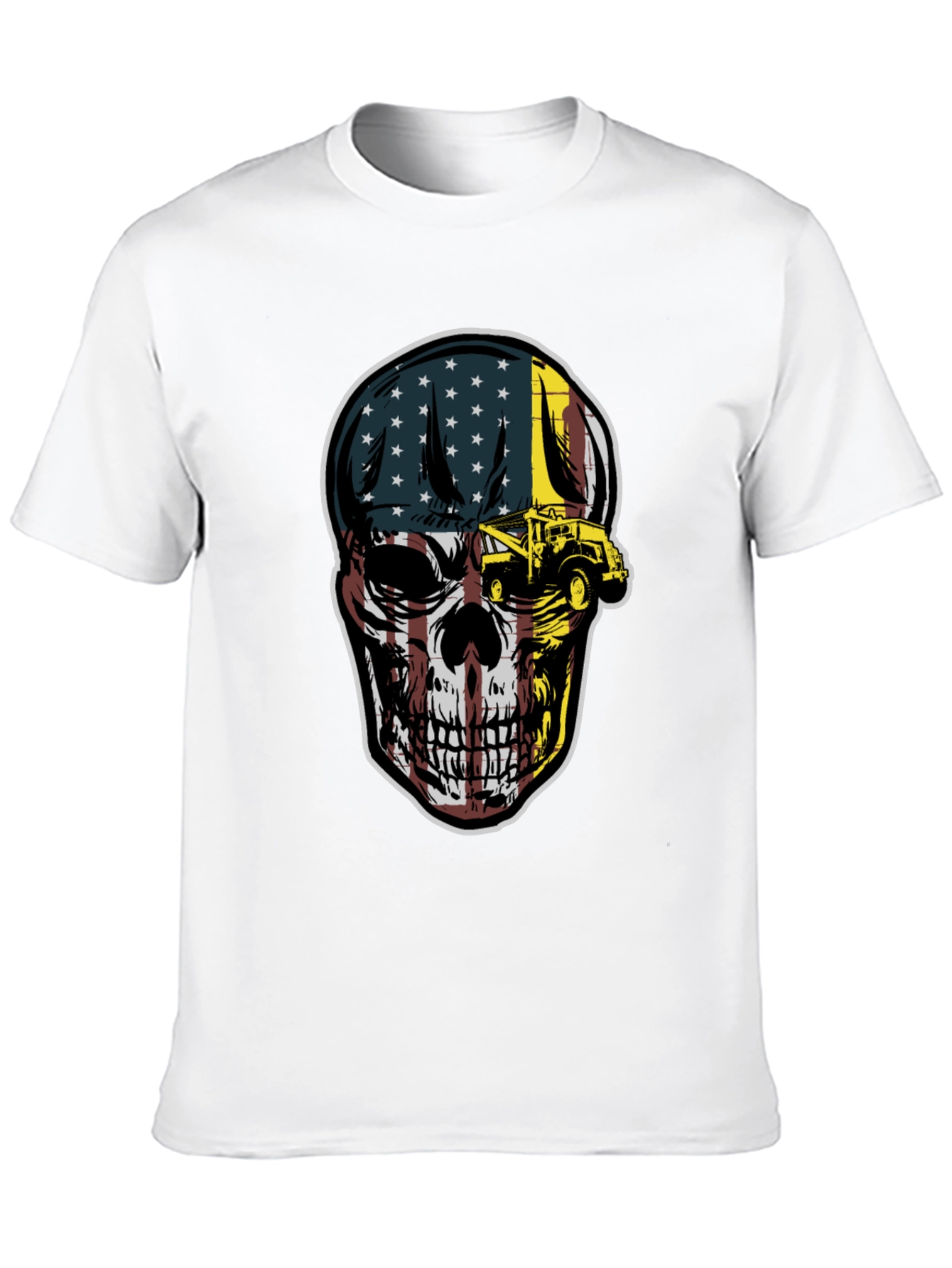 American Flag Skull Tow Truck T-Shirt