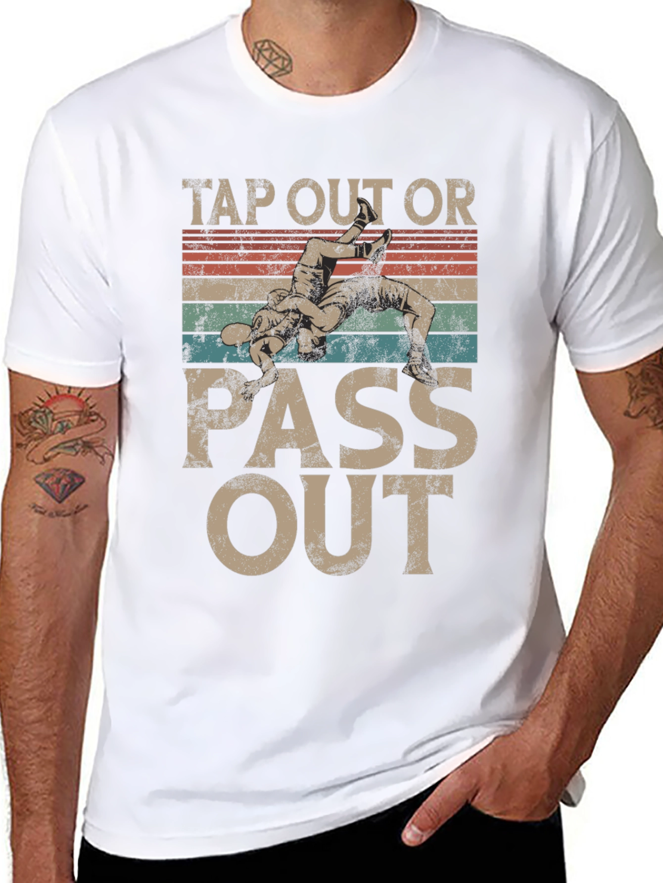 Tap Out Or Pass Out Wrestling Graphic Tee