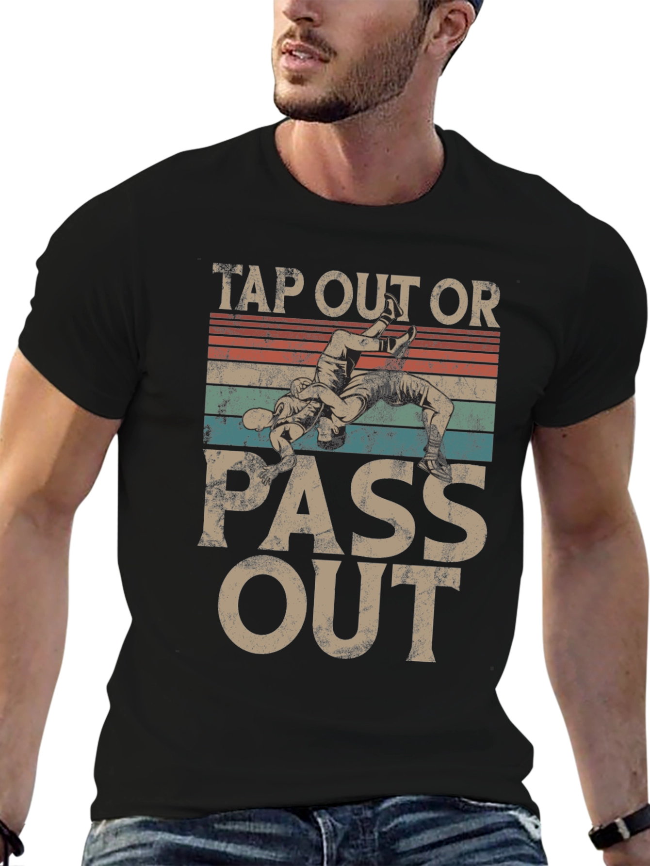Tap Out Or Pass Out Wrestling Graphic Tee