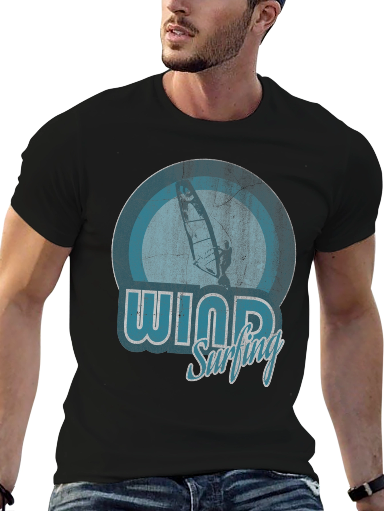 Windsurfing Graphic T-Shirt - Retro Style Design