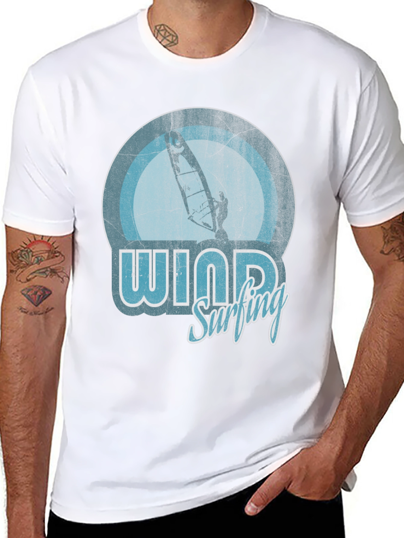 Windsurfing Graphic T-Shirt - Retro Style Design