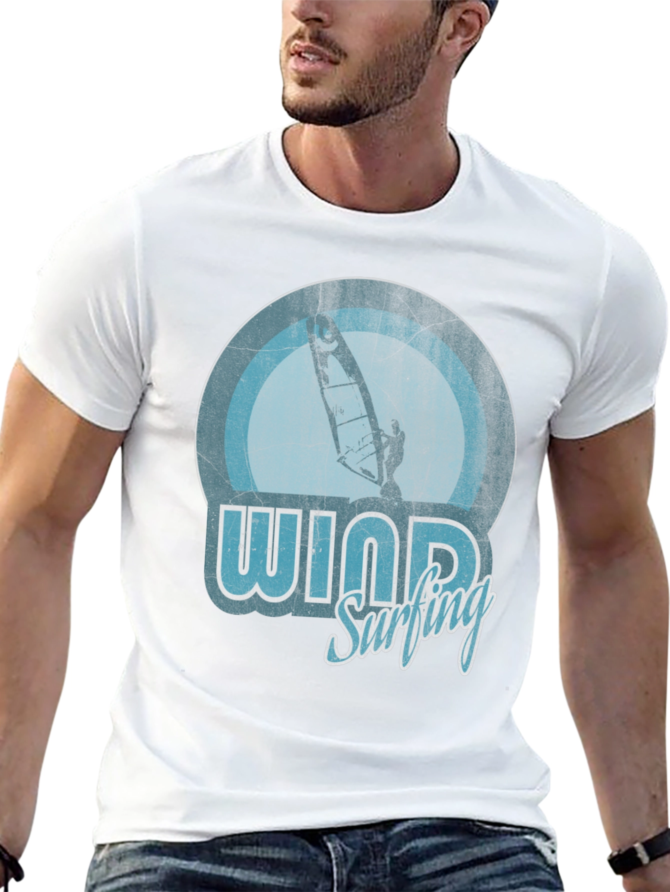 Windsurfing Graphic T-Shirt - Retro Style Design