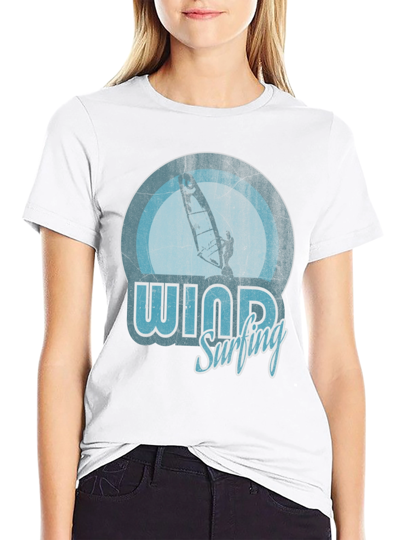 Windsurfing Graphic T-Shirt - Retro Style Design