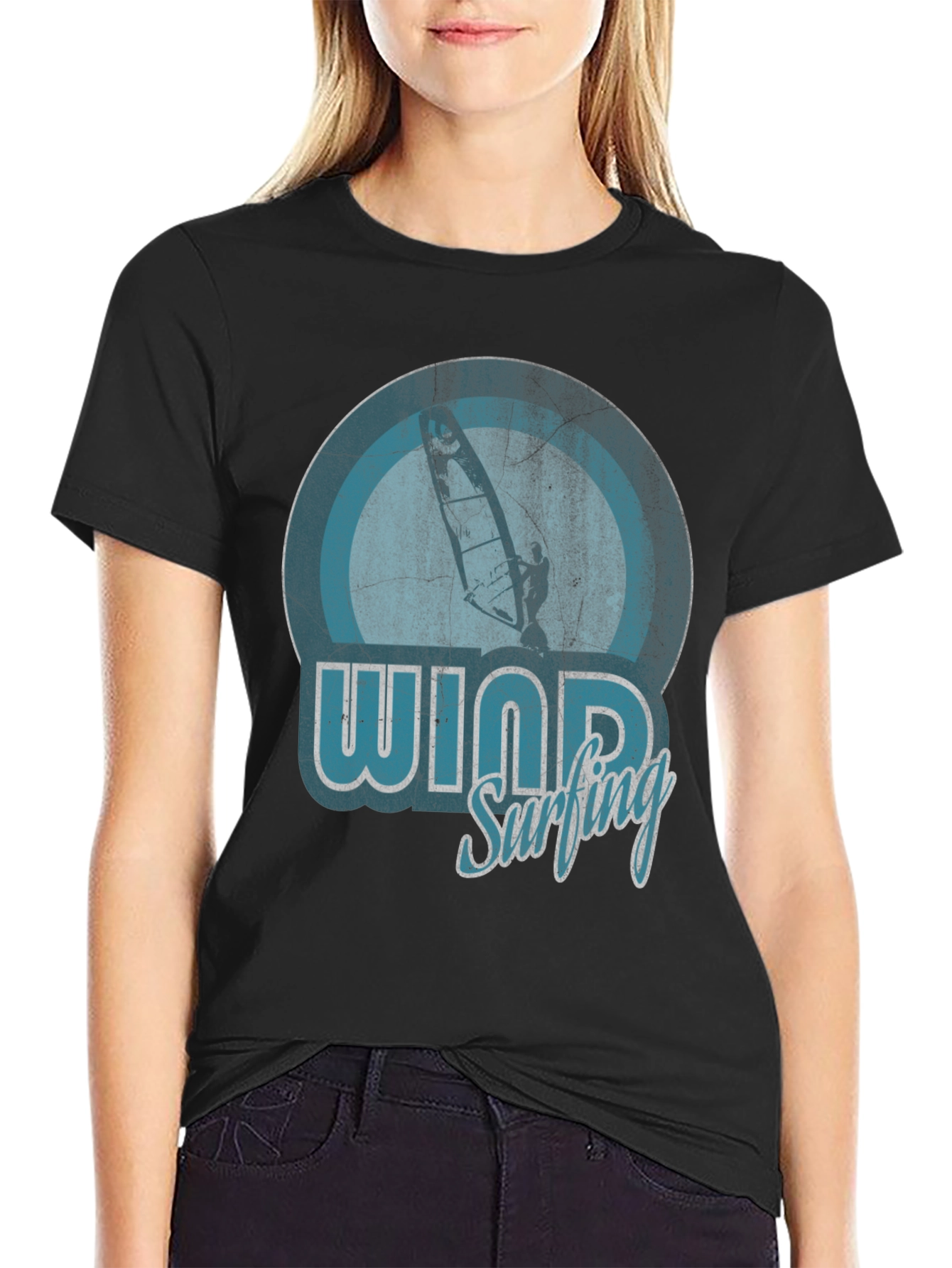 Windsurfing Graphic T-Shirt - Retro Style Design