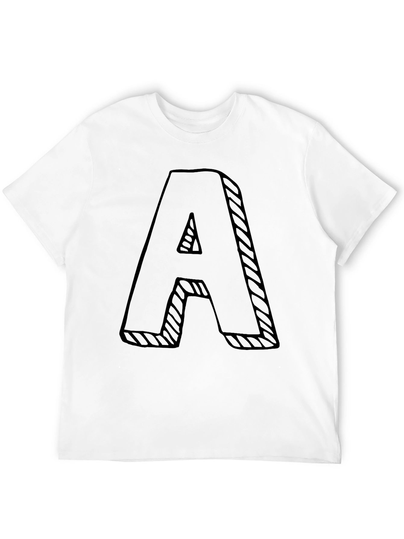 Bold Letter A Graphic Tee - Black