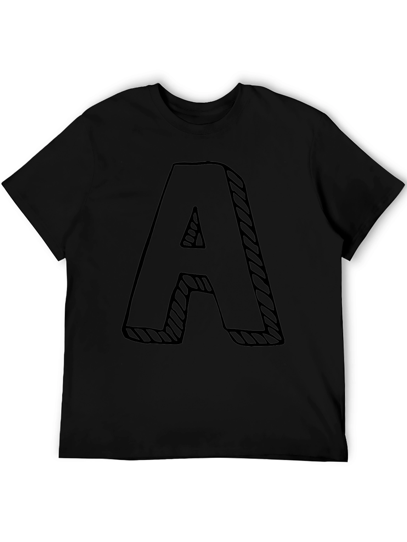 Bold Letter A Graphic Tee - Black
