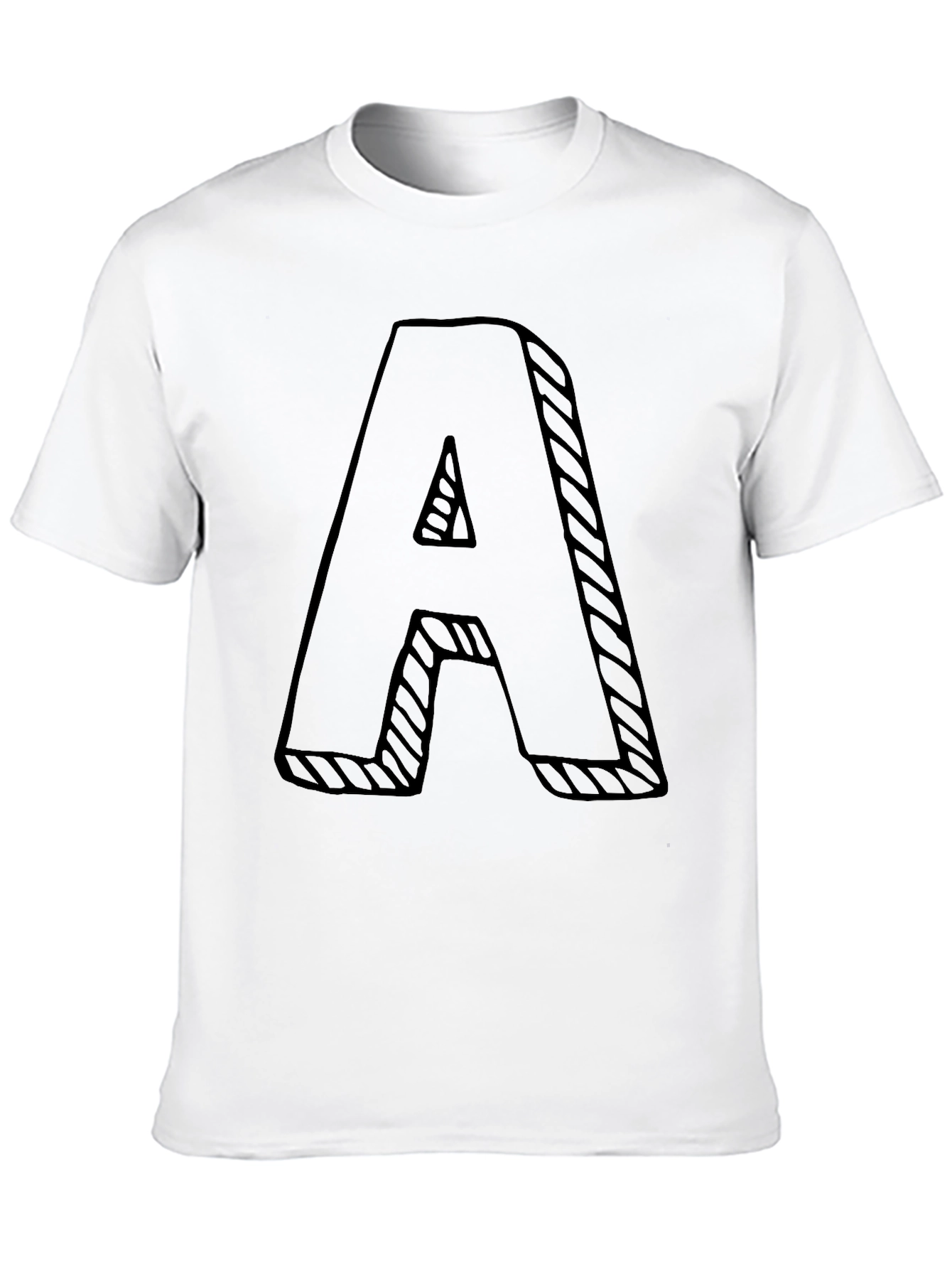 Bold Letter A Graphic Tee - Black