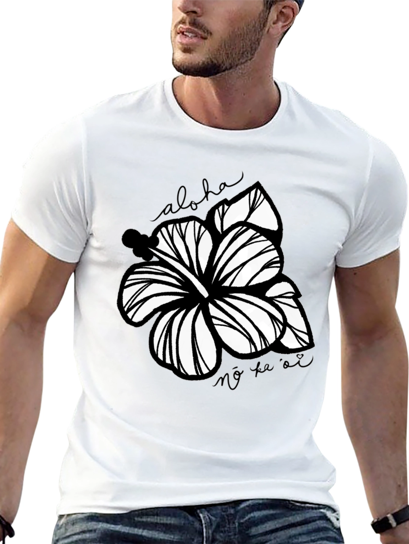 Floral Aloha Graphic Tee - Black