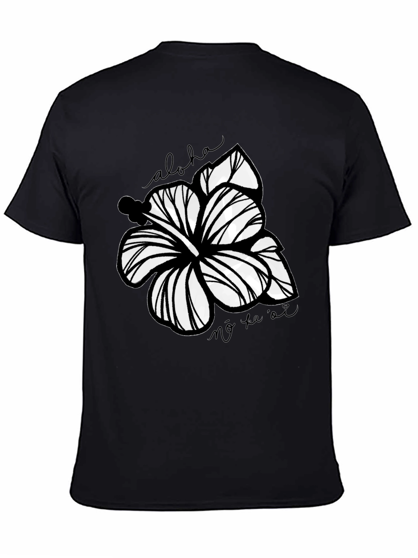 Floral Aloha Graphic Tee - Black