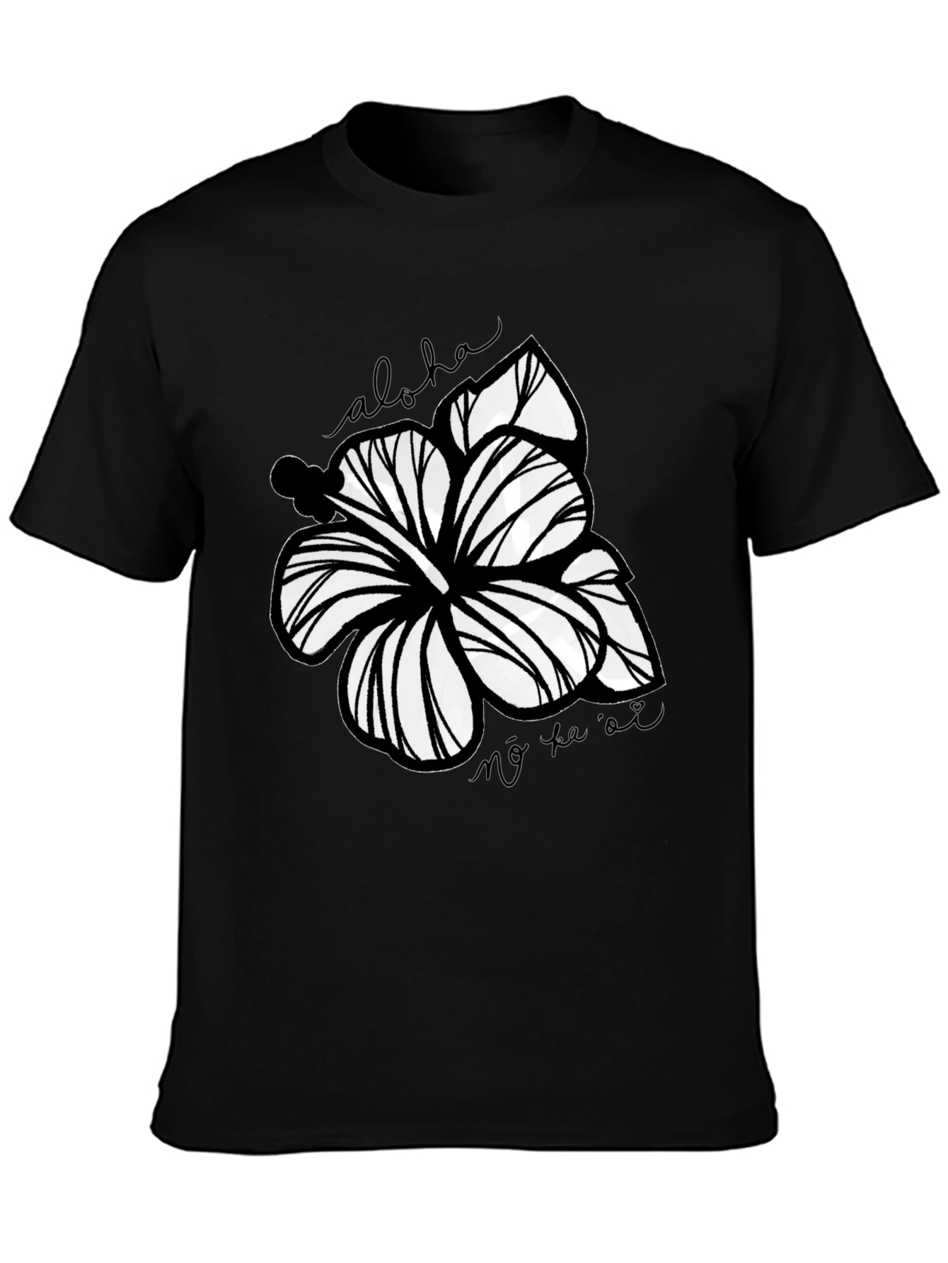 Floral Aloha Graphic Tee - Black