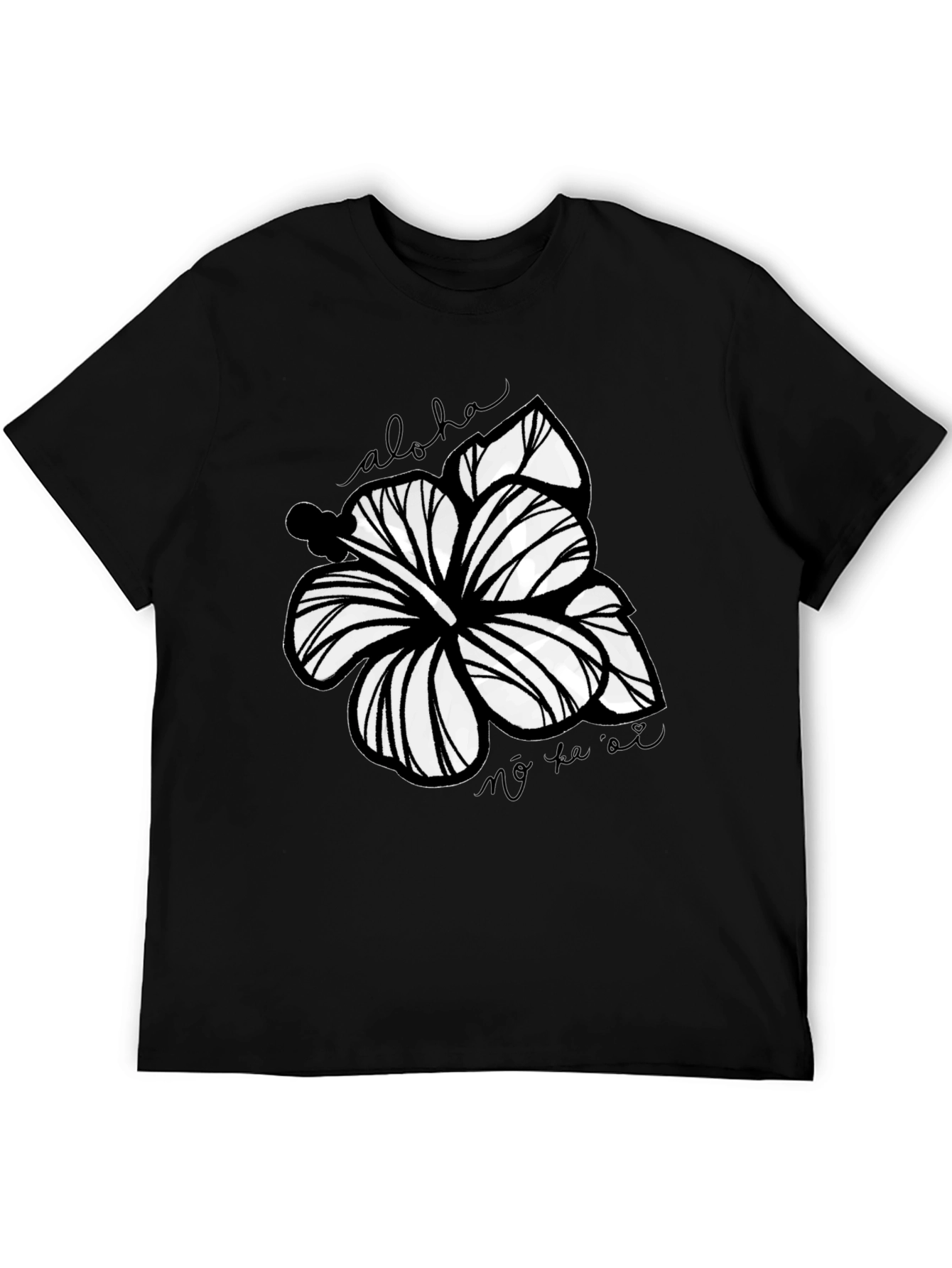Floral Aloha Graphic Tee - Black