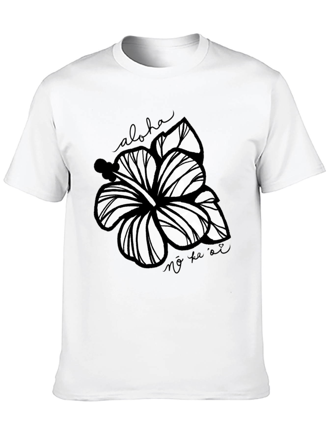 Floral Aloha Graphic Tee - Black