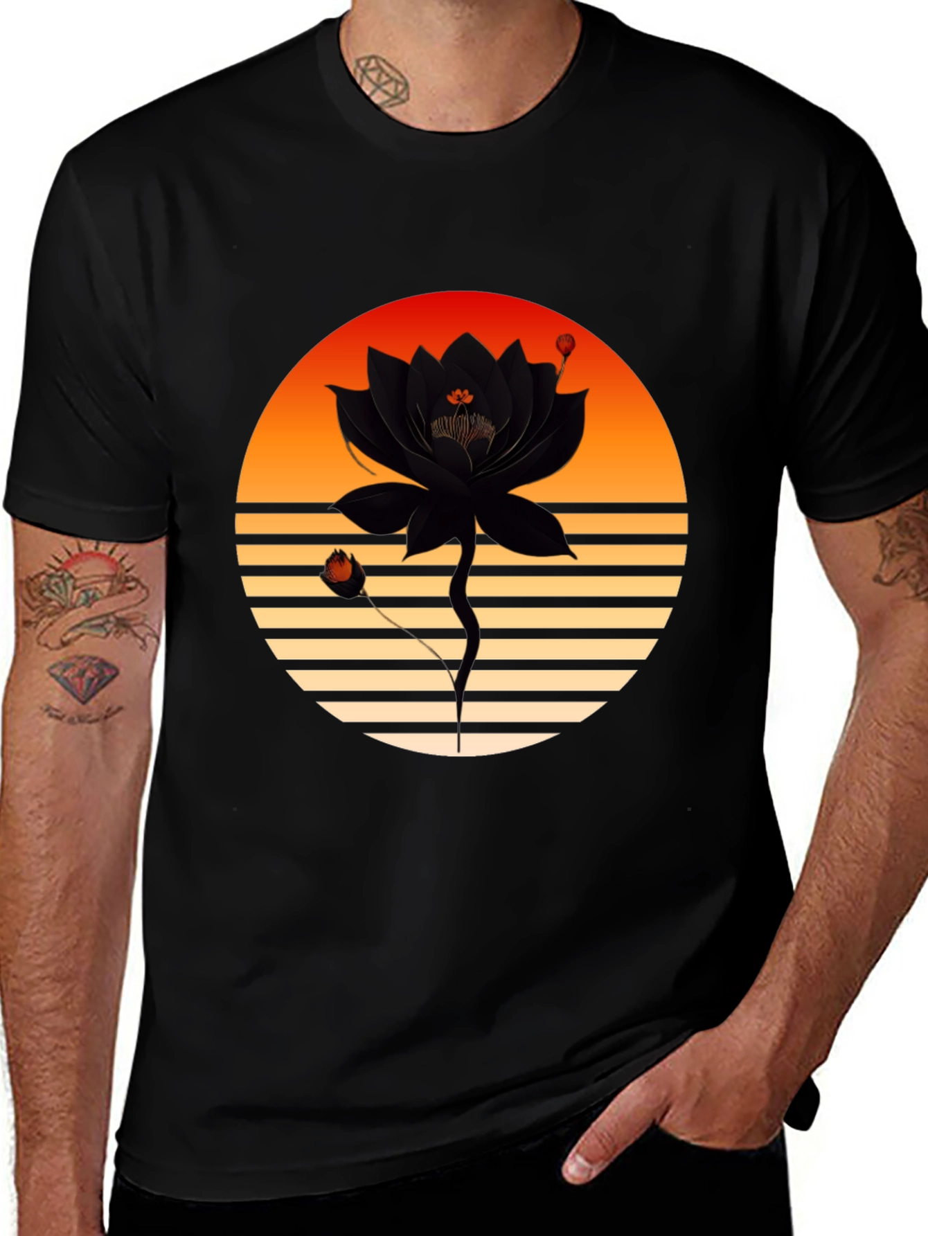 Sunset Lotus Graphic Tee