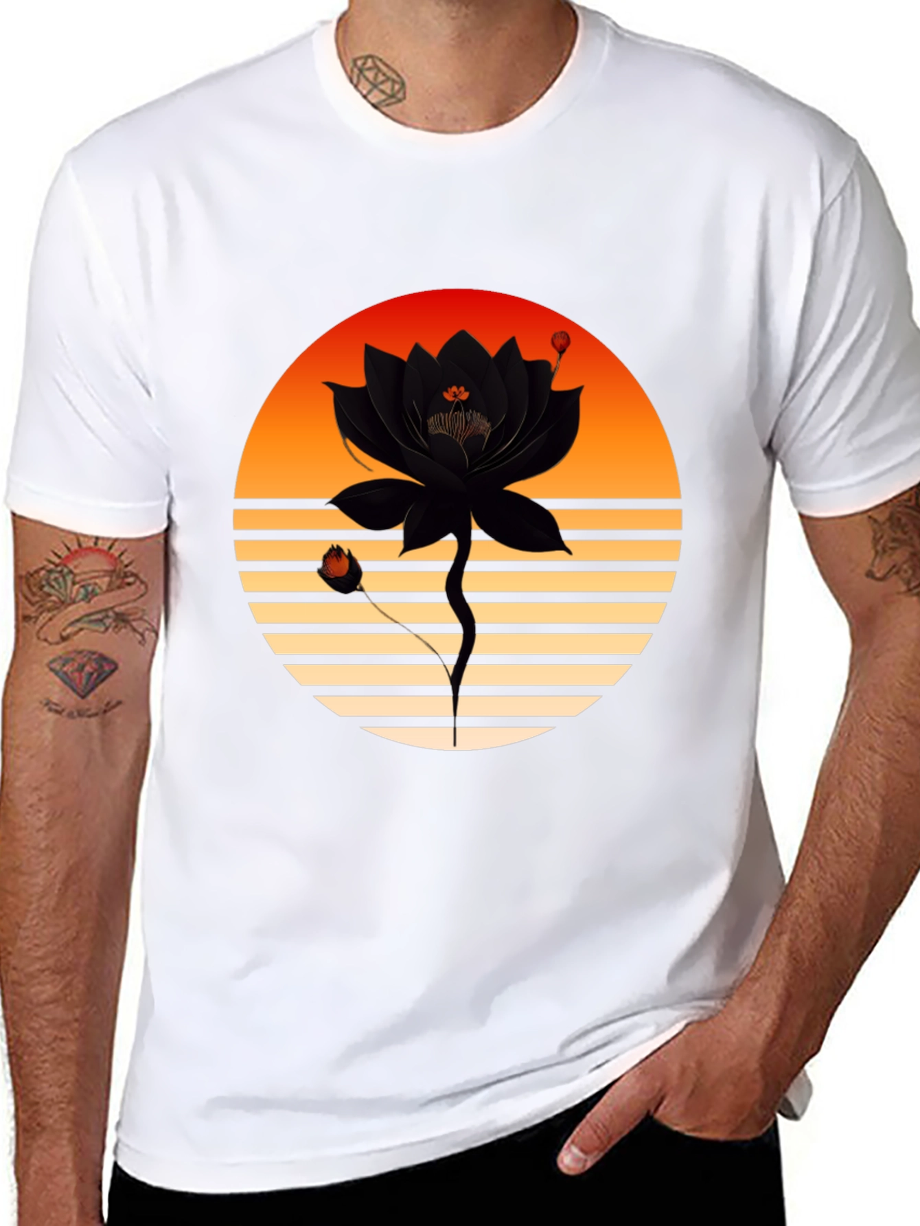 Sunset Lotus Graphic Tee