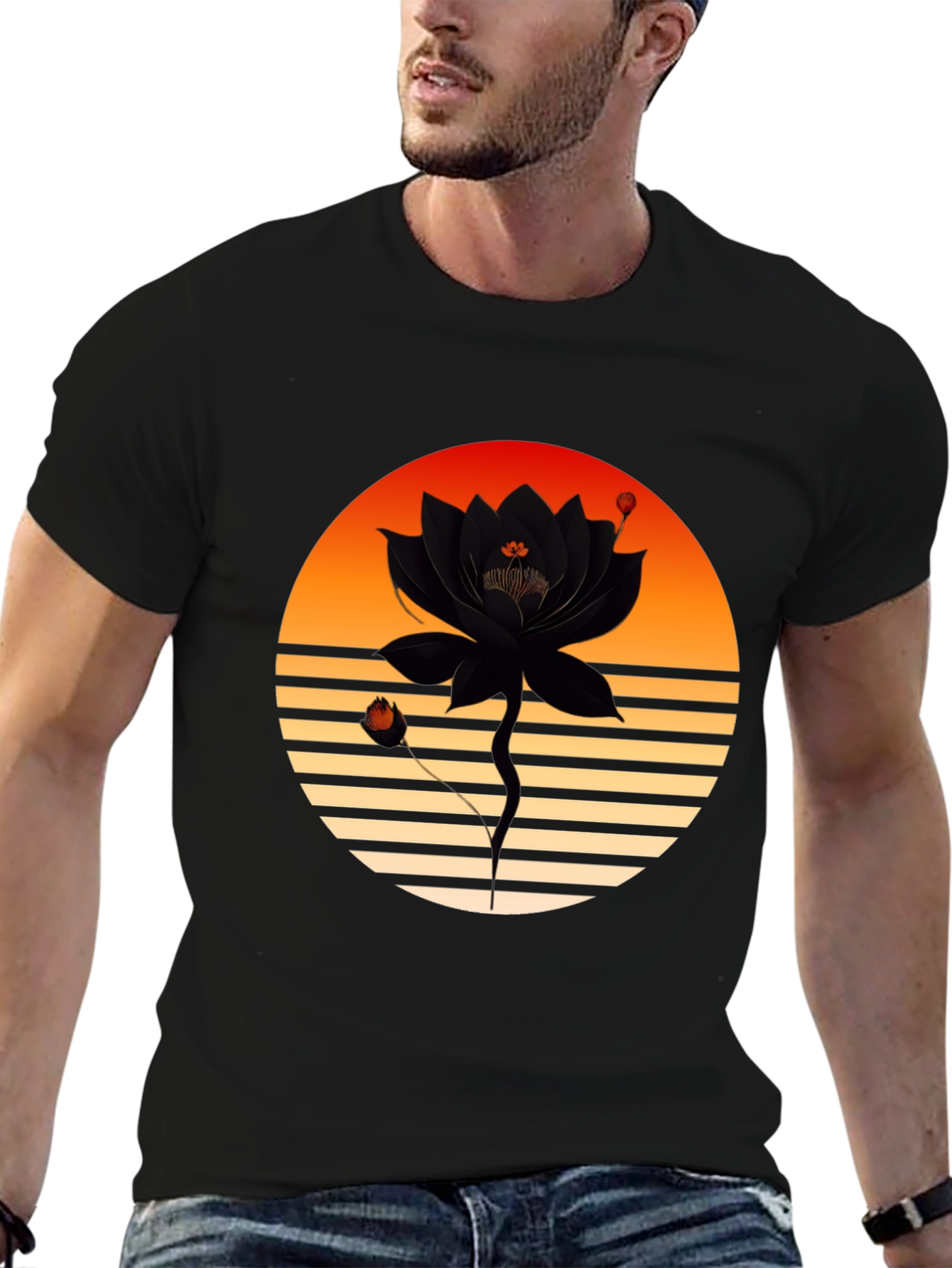 Sunset Lotus Graphic Tee