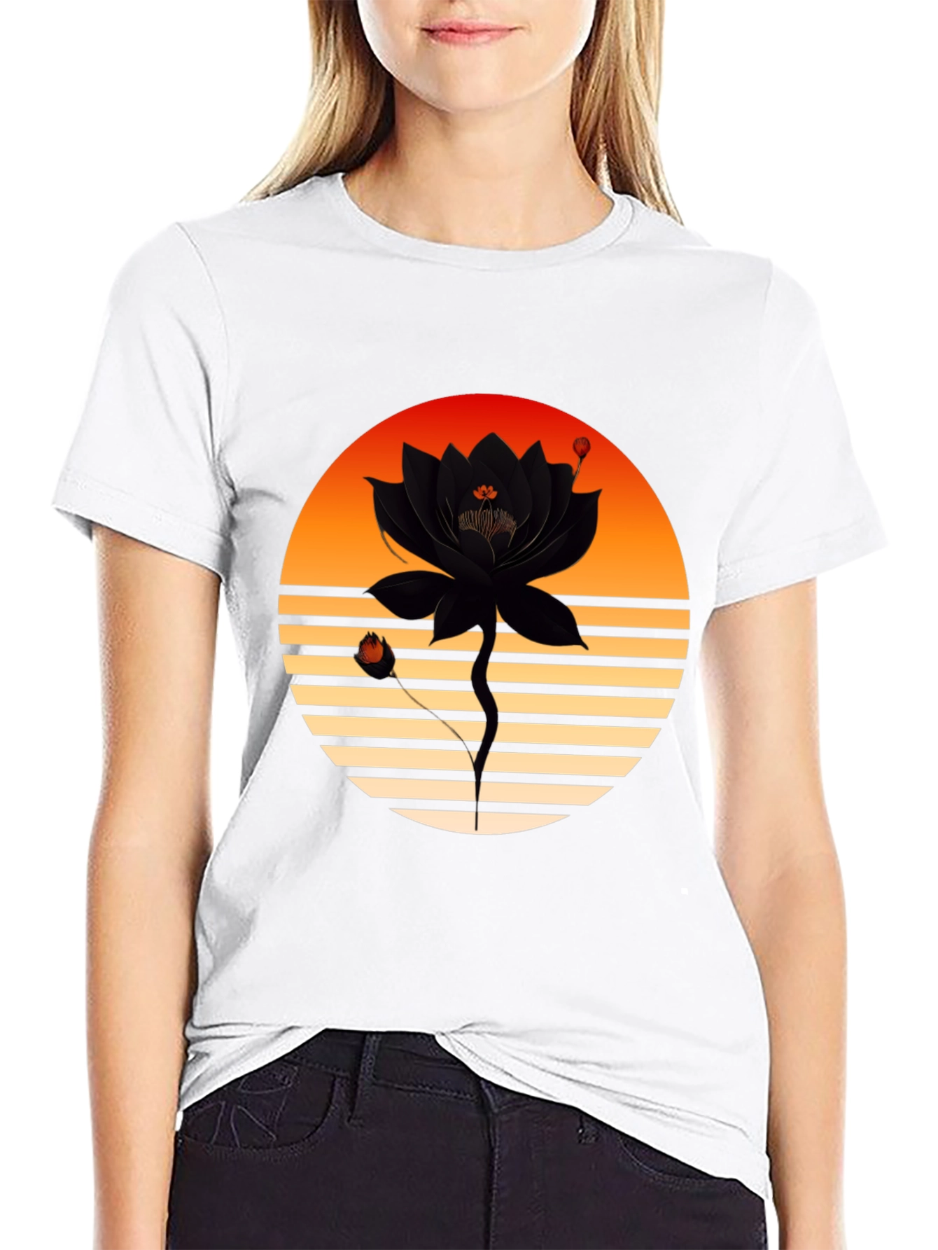 Sunset Lotus Graphic Tee