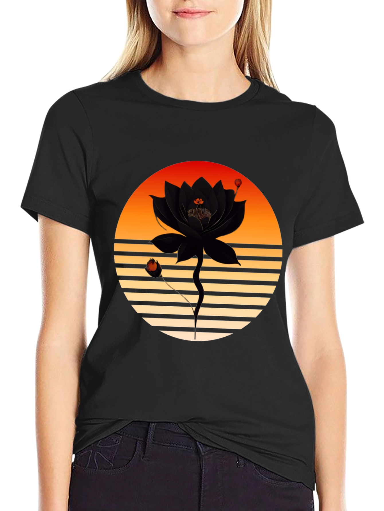 Sunset Lotus Graphic Tee