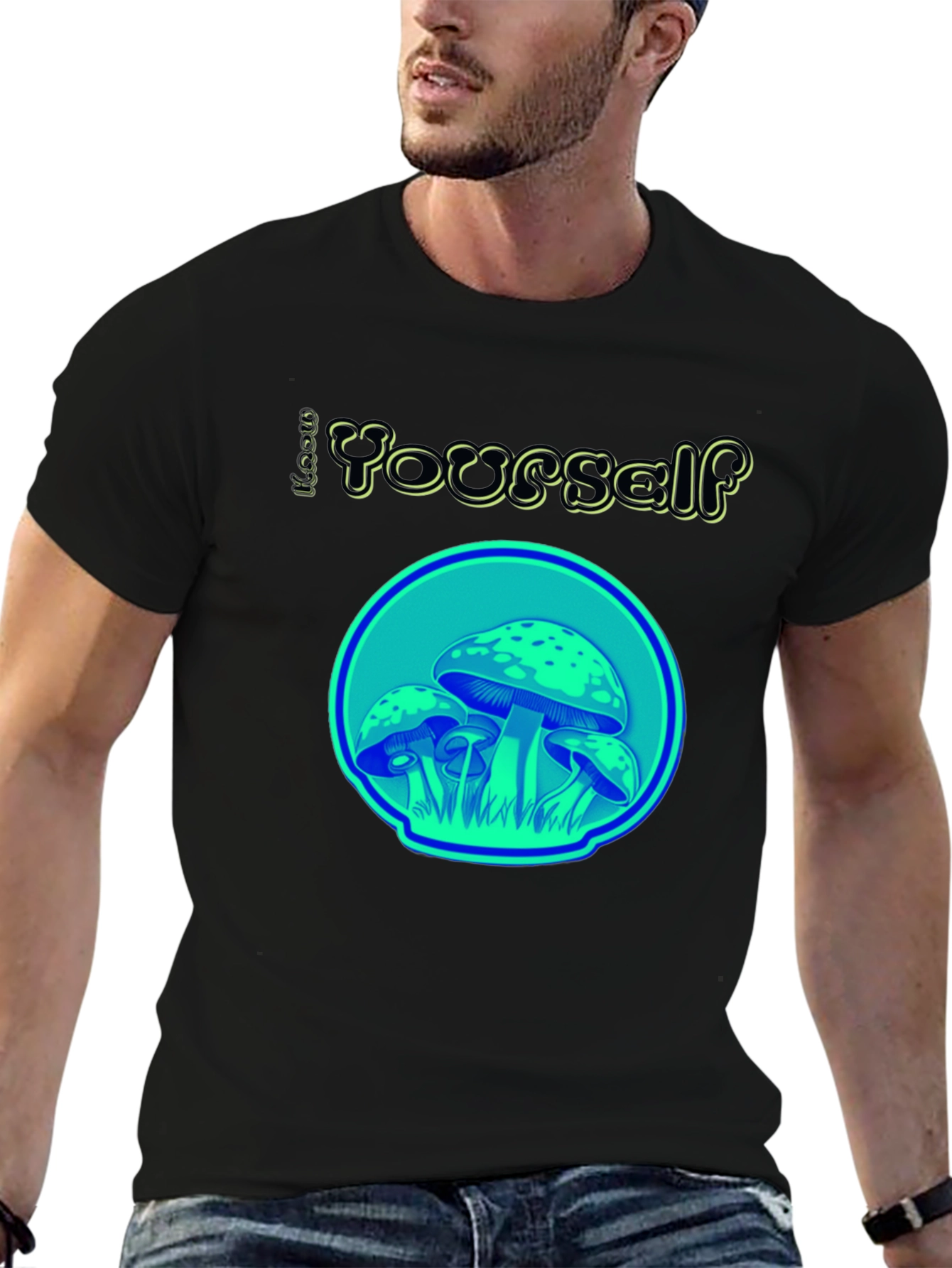 Groovy Mushroom Graphic Tee - Black Unisex T-Shirt