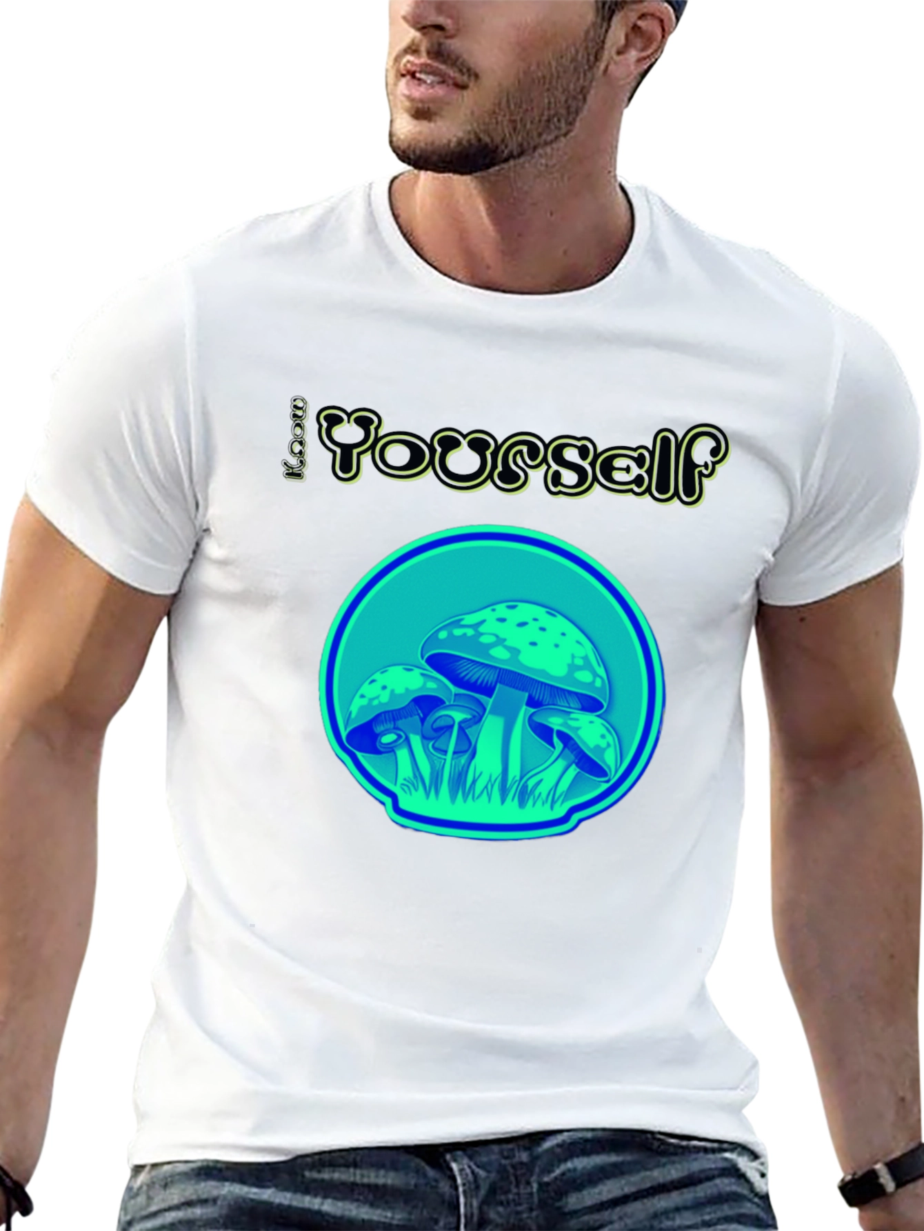 Groovy Mushroom Graphic Tee - Black Unisex T-Shirt