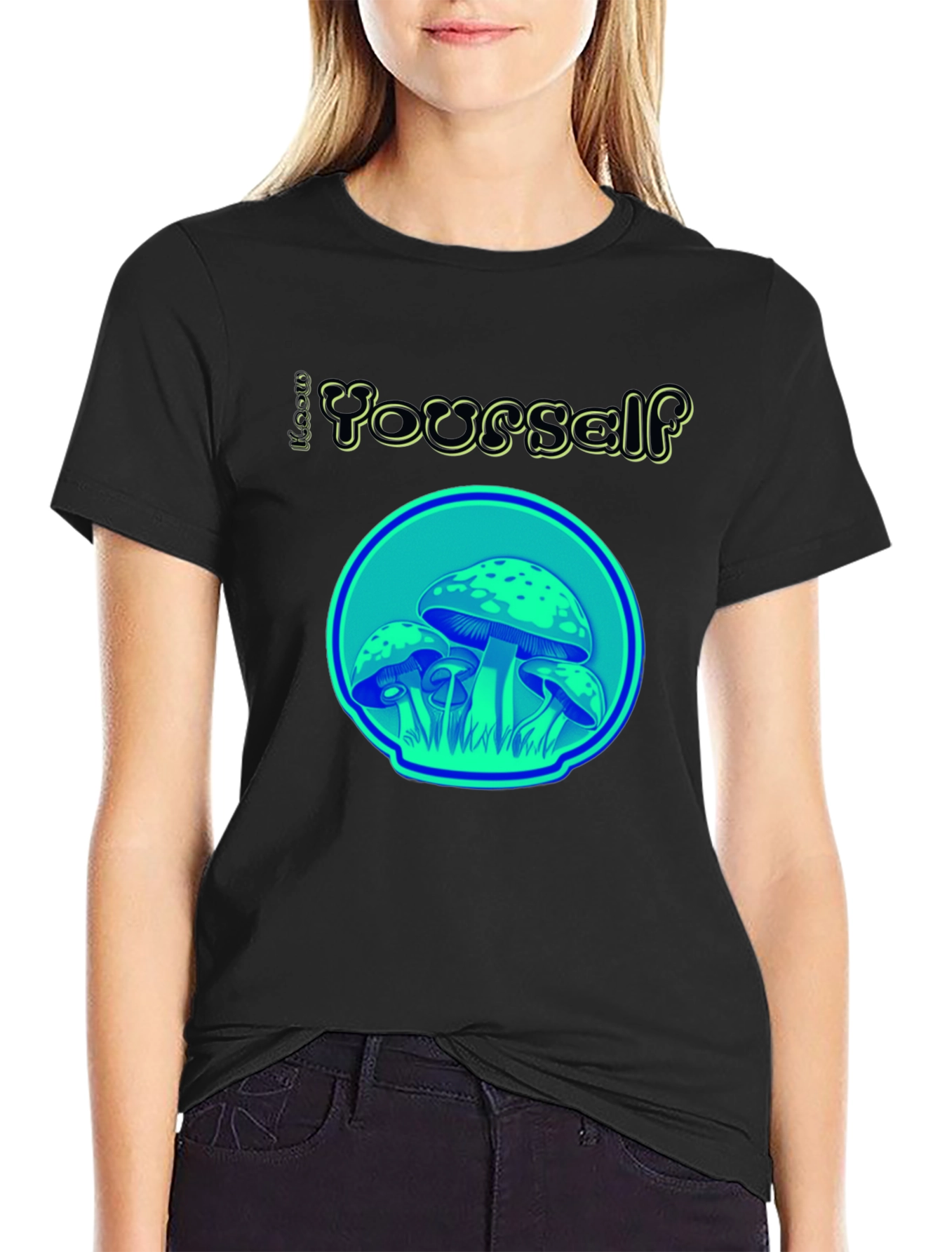 Groovy Mushroom Graphic Tee - Black Unisex T-Shirt