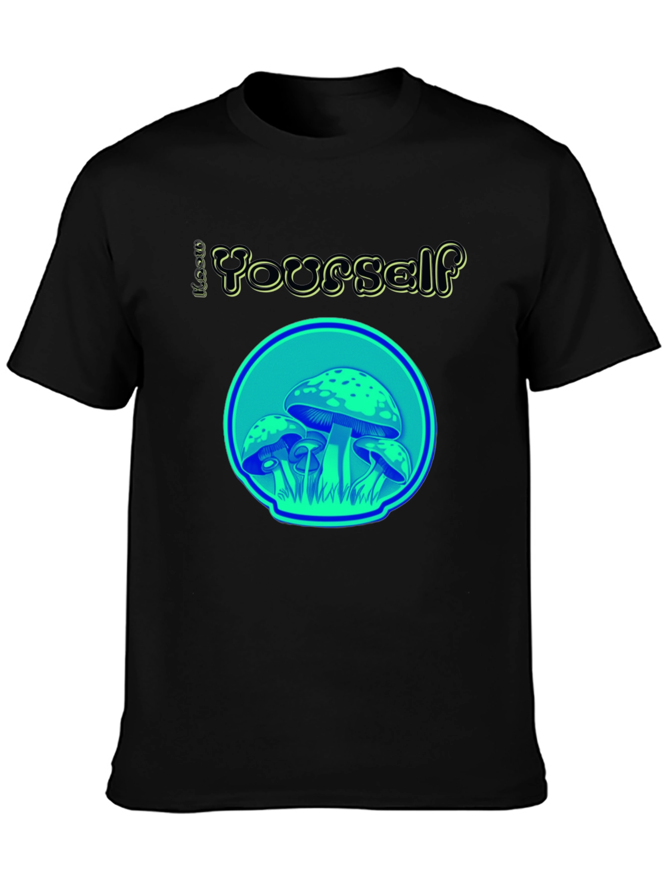 Groovy Mushroom Graphic Tee - Black Unisex T-Shirt
