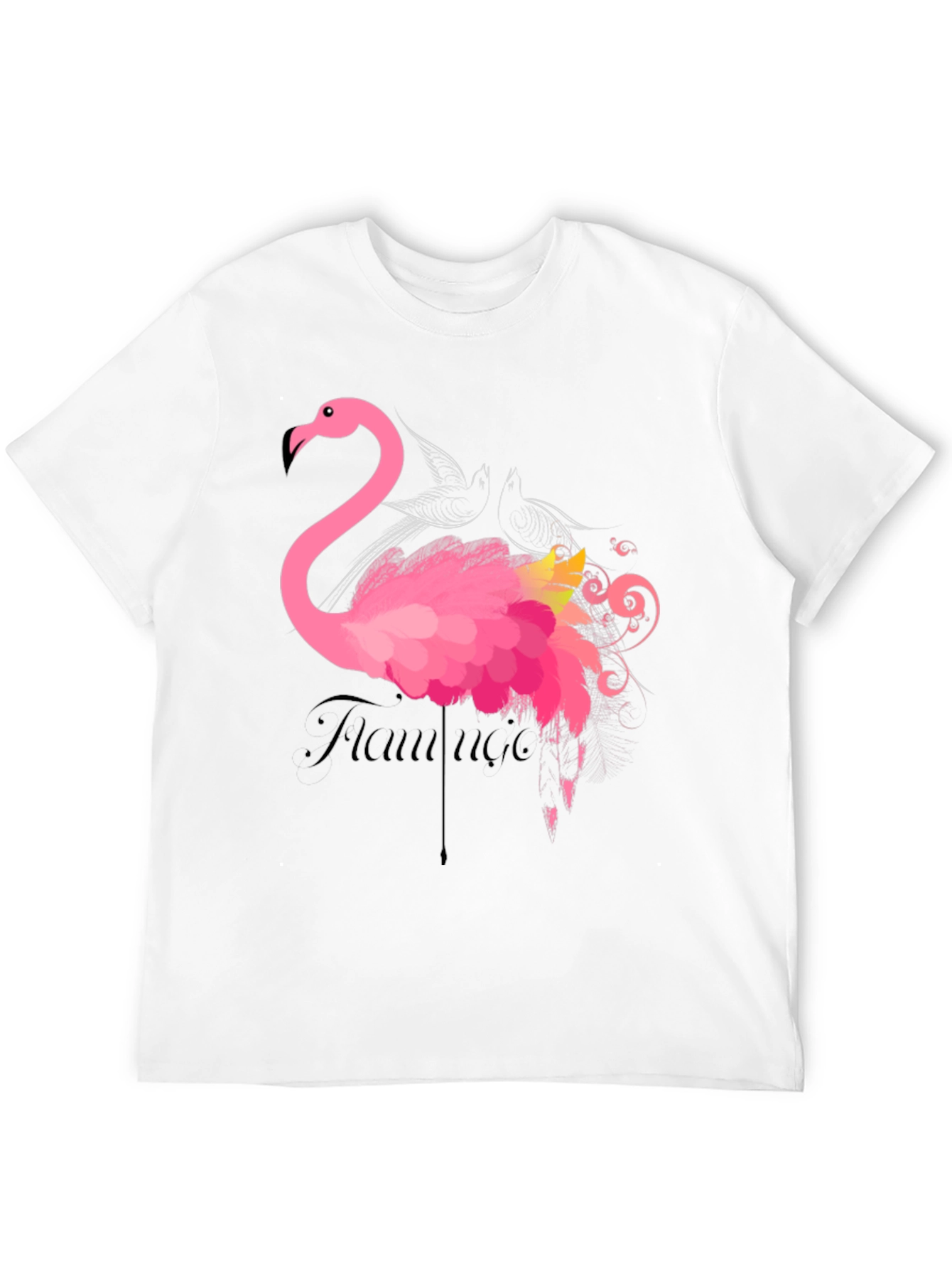 Flamingo Graphic Print Black T-Shirt