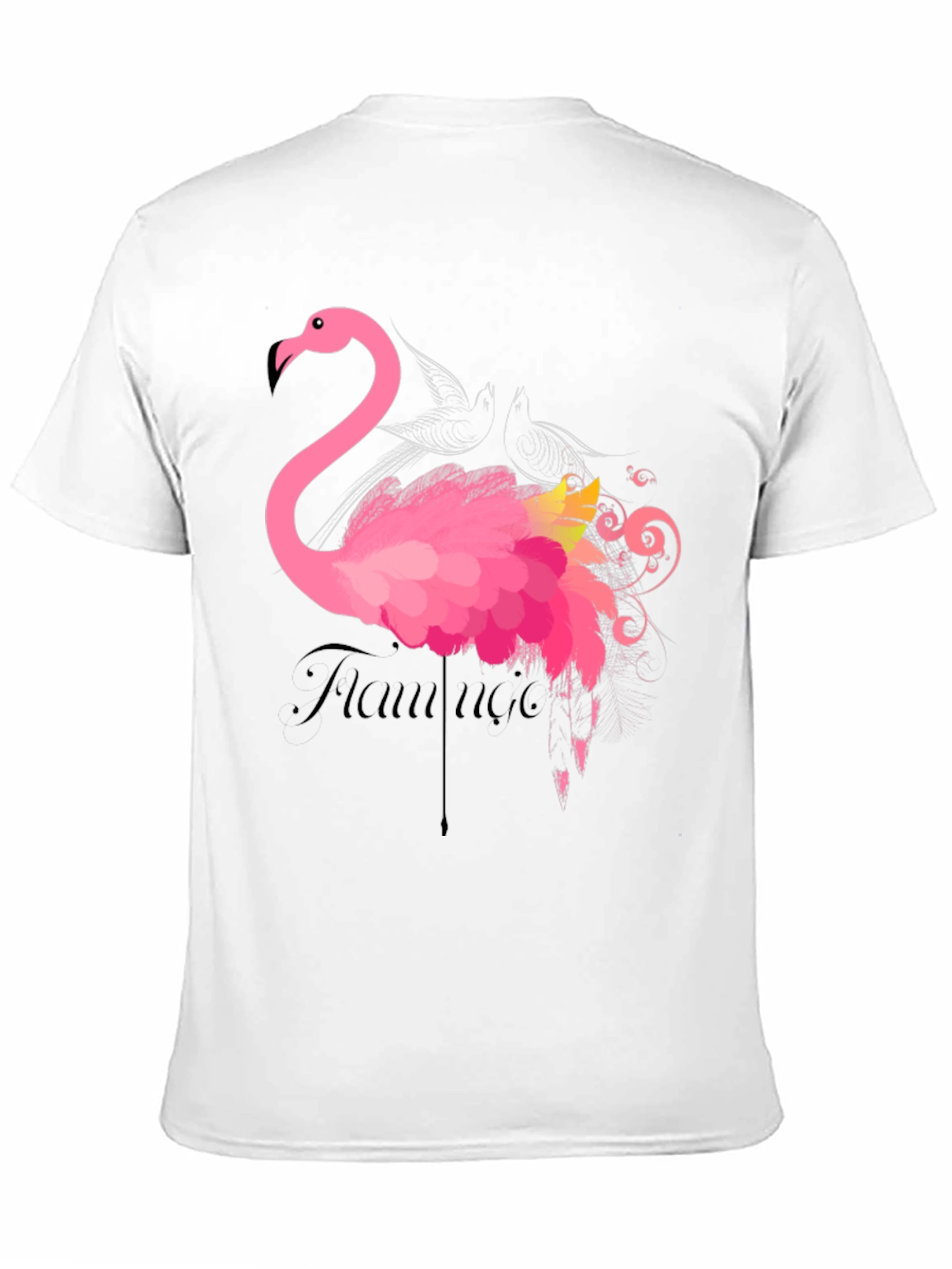 Flamingo Graphic Print Black T-Shirt