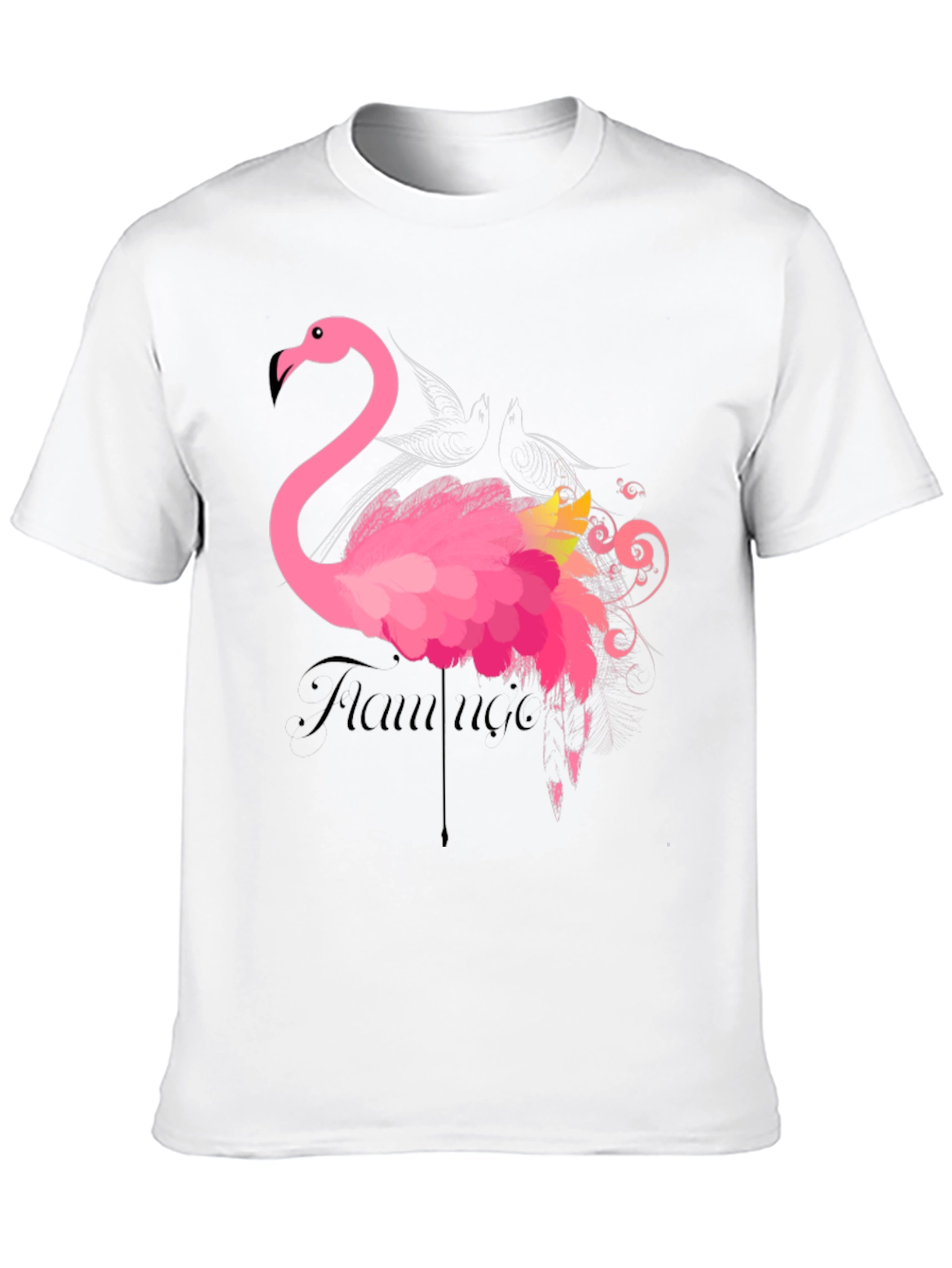 Flamingo Graphic Print Black T-Shirt
