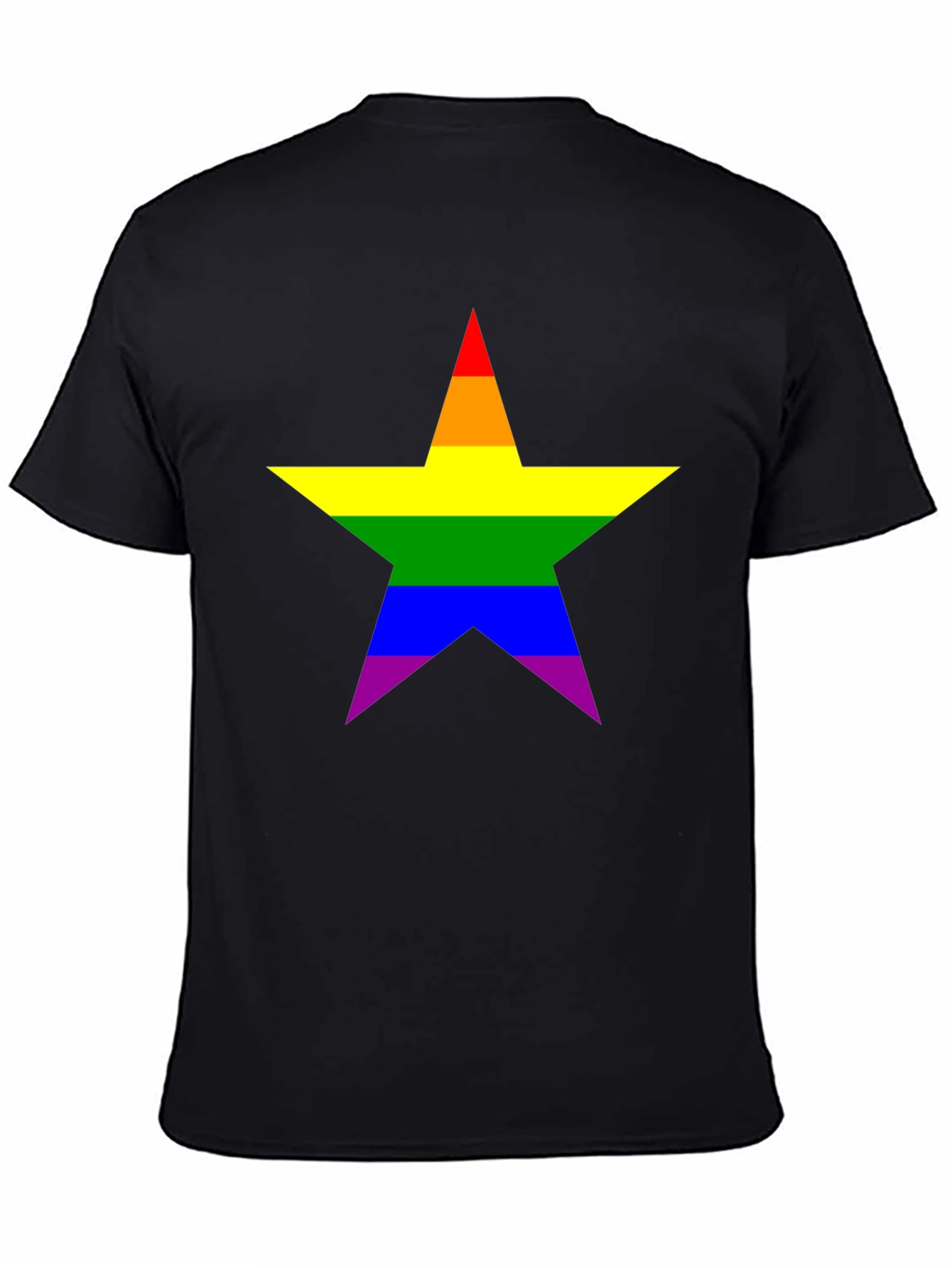 Pride Star Black Tee - LGBTQ+ Rainbow Star T-Shirt