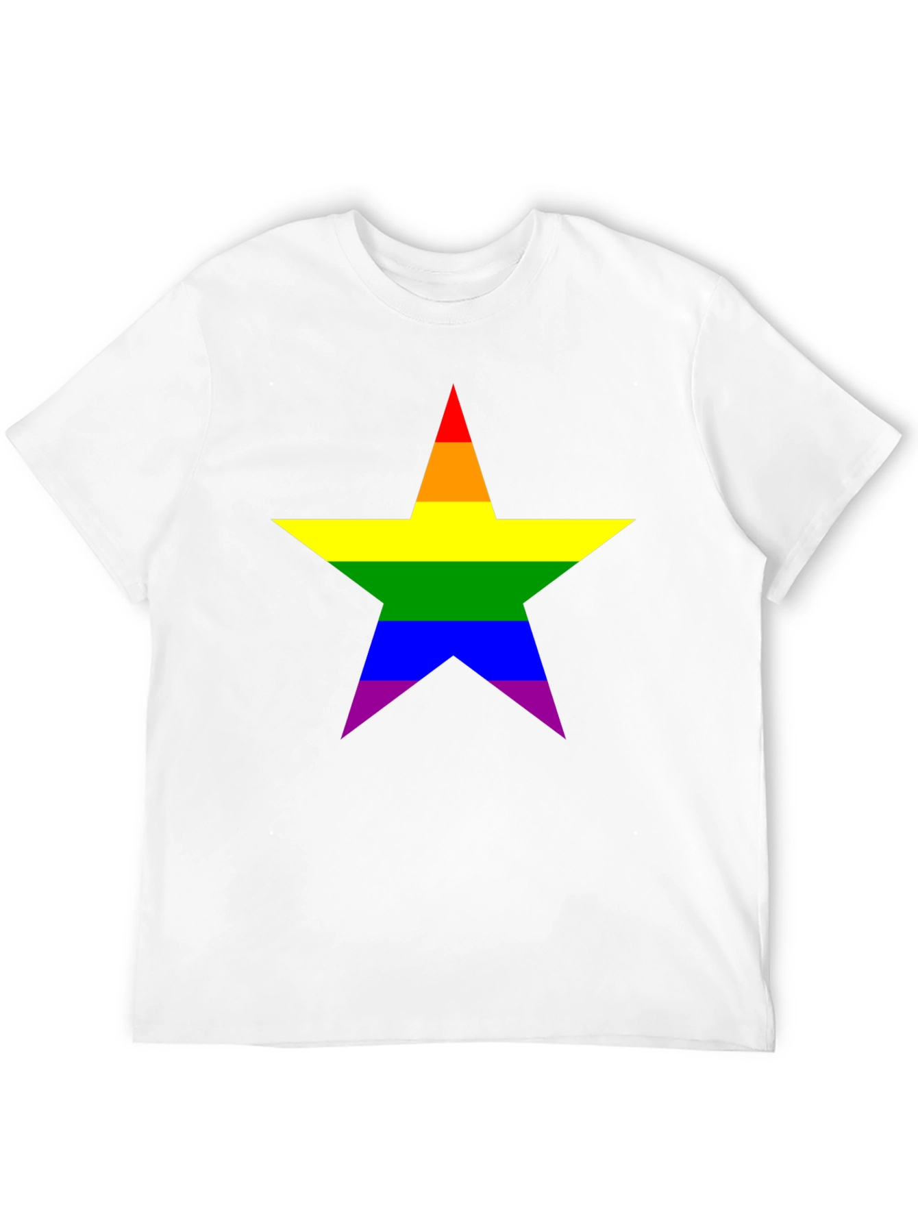 Pride Star Black Tee - LGBTQ+ Rainbow Star T-Shirt