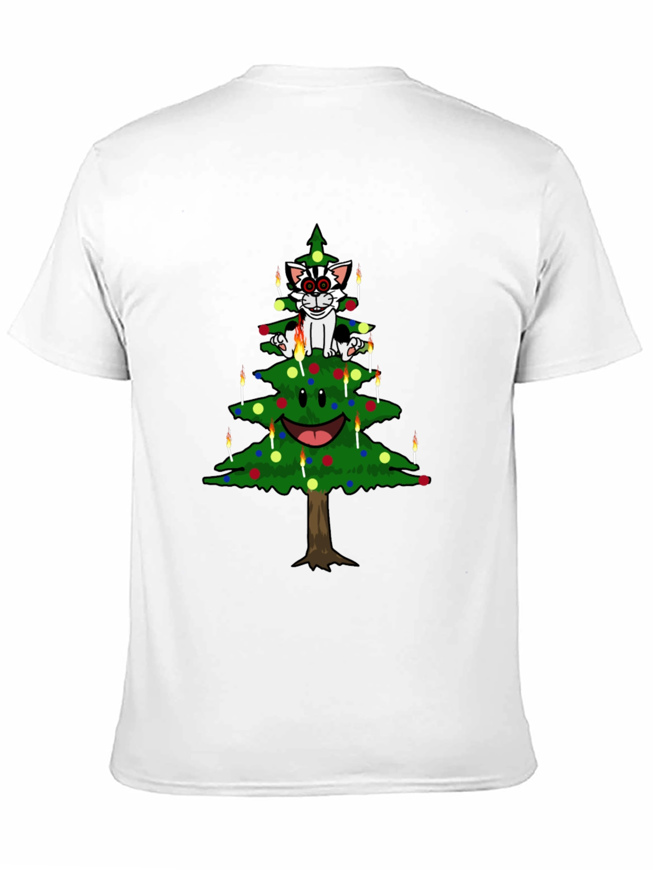 Cat Christmas Tree Graphic Tee