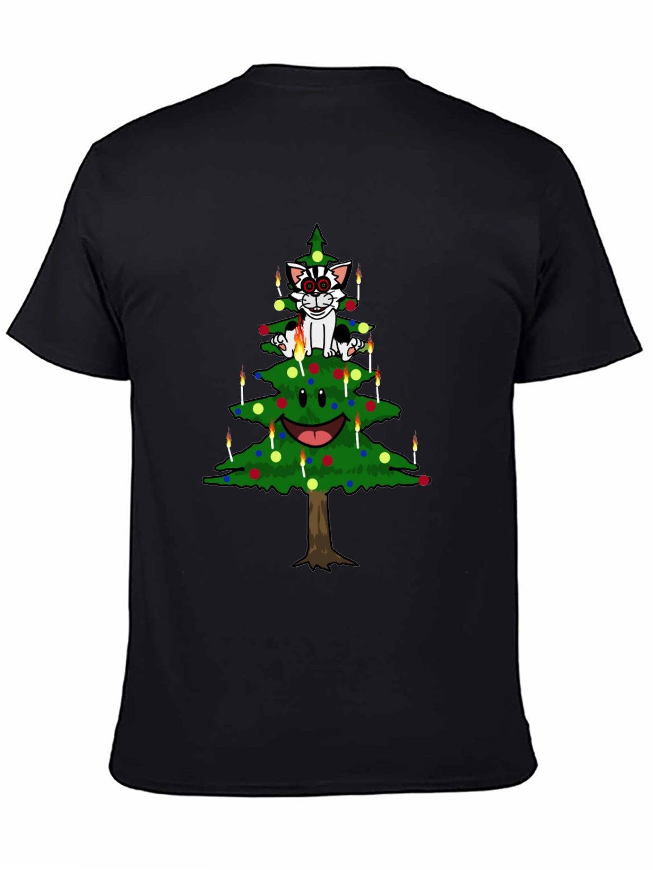 Cat Christmas Tree Graphic Tee